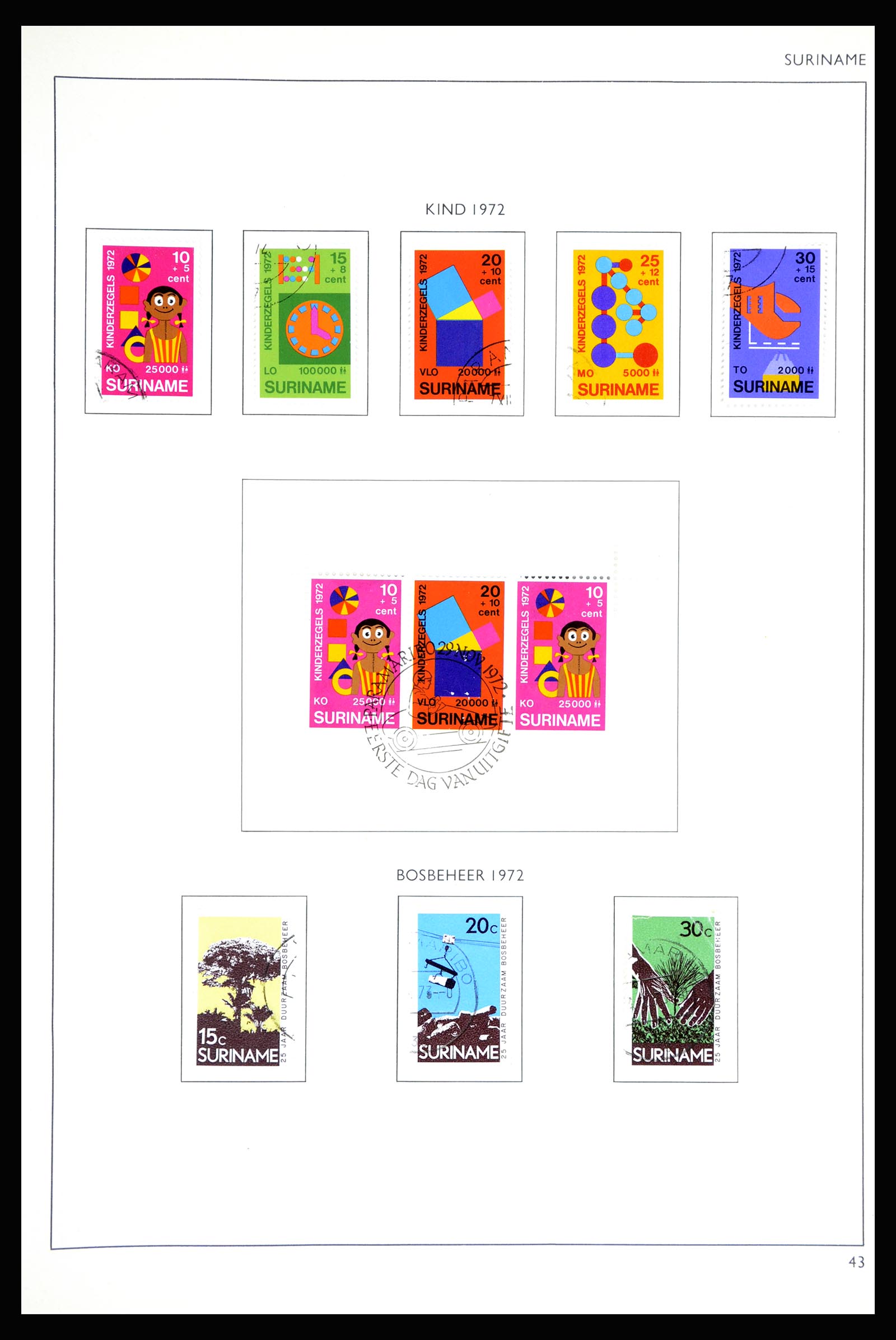 36794 043 - Postzegelverzameling 36794 Suriname 1873-1975.