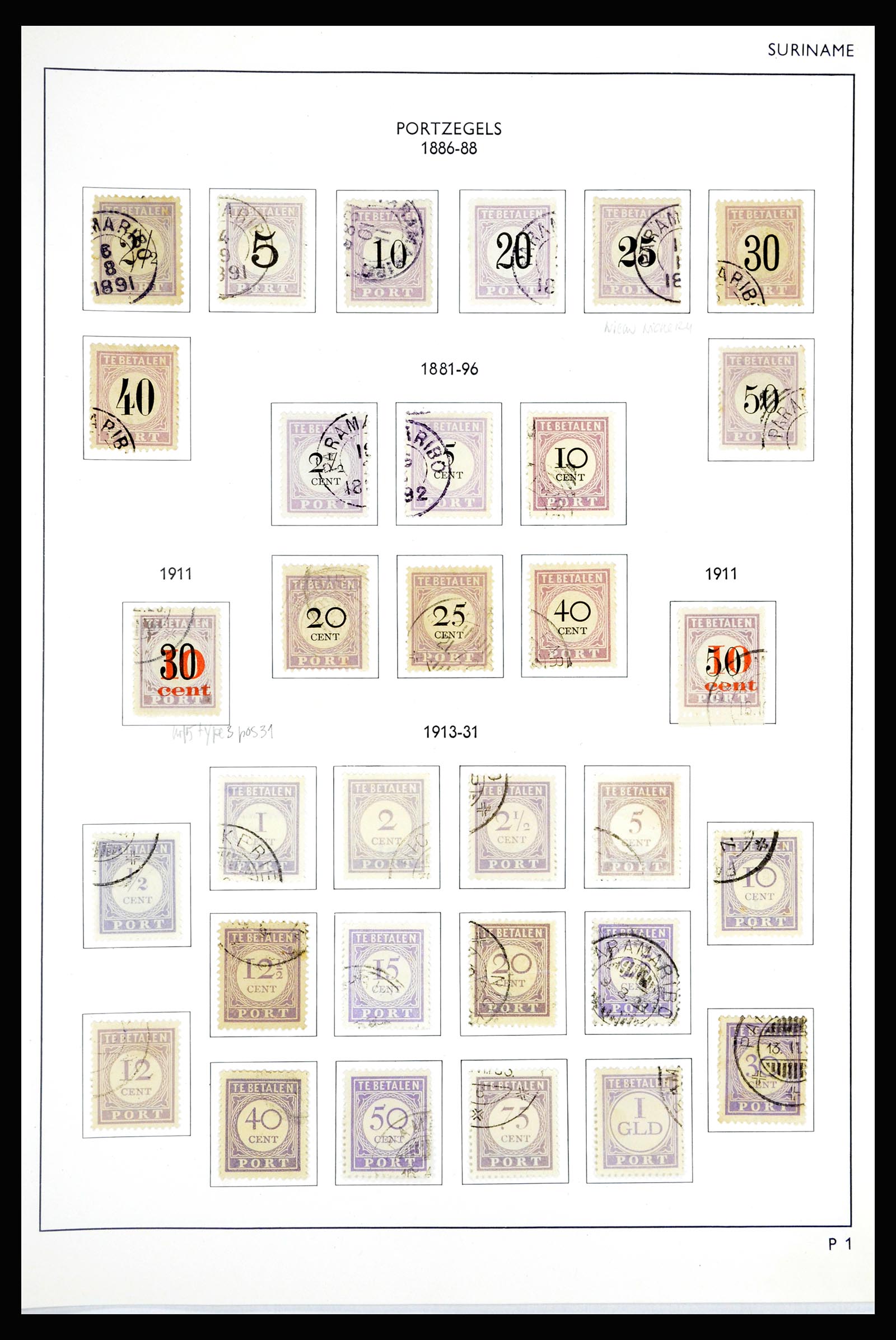 36794 056 - Postzegelverzameling 36794 Suriname 1873-1975.