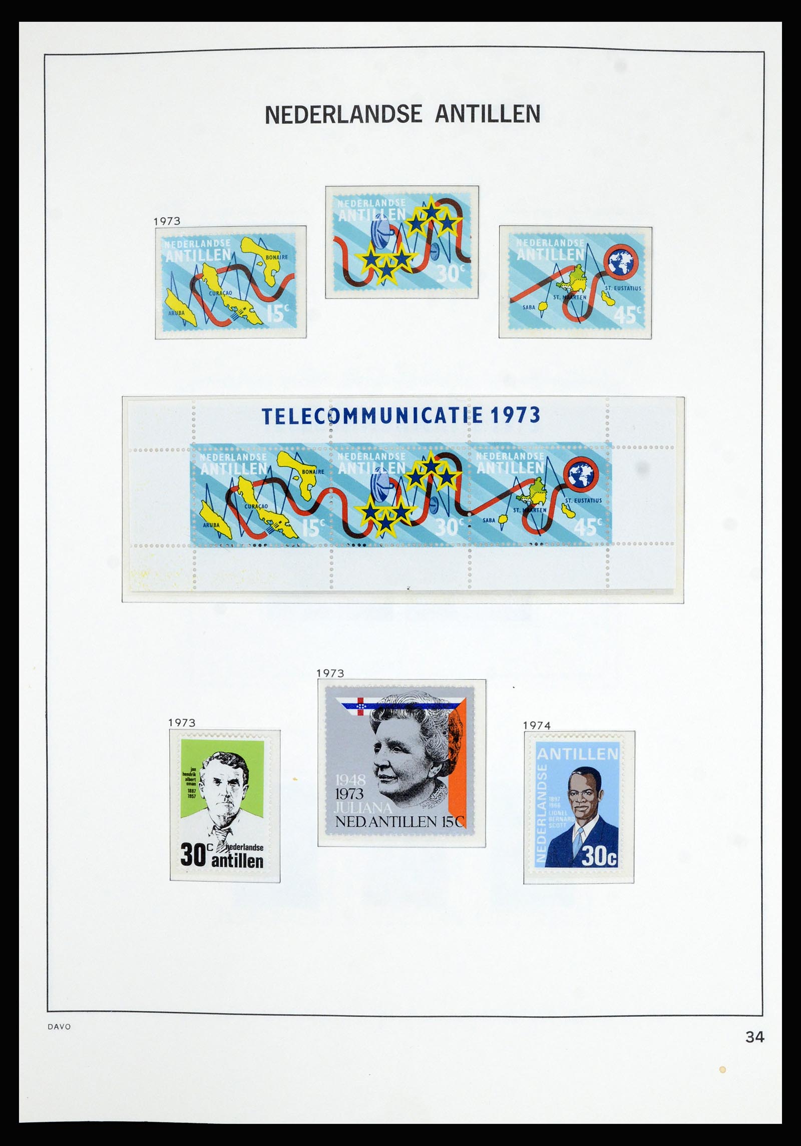 36802 035 - Postzegelverzameling 36802 Curaçao en Nederlandse Antillen 1873-1993.