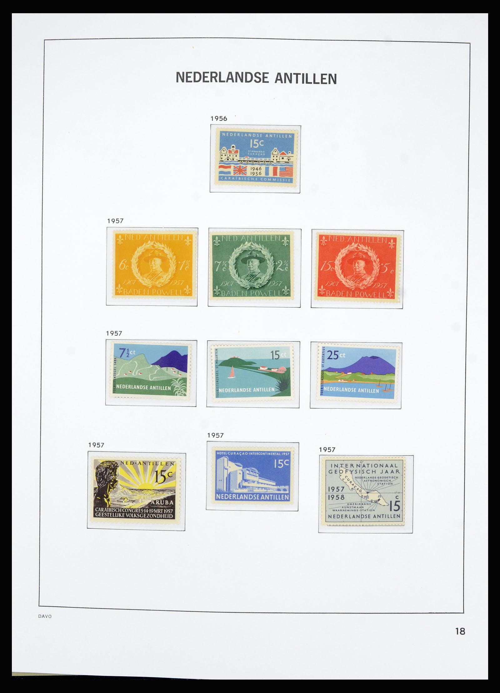 36803 028 - Postzegelverzameling 36803 Curaçao en Nederlandse Antillen 1873-1976.