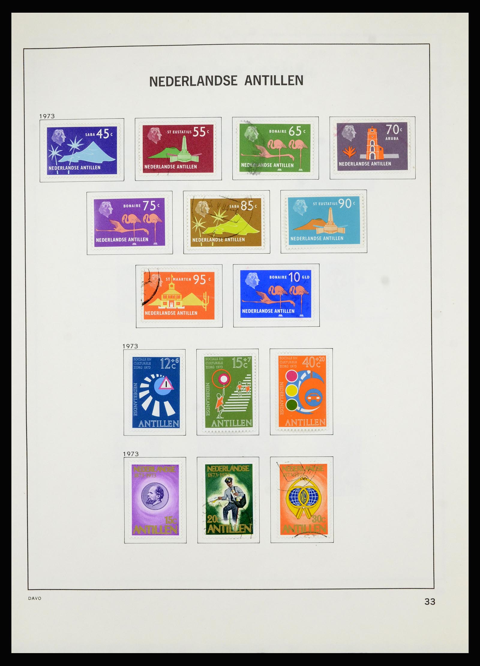 36803 044 - Postzegelverzameling 36803 Curaçao en Nederlandse Antillen 1873-1976.