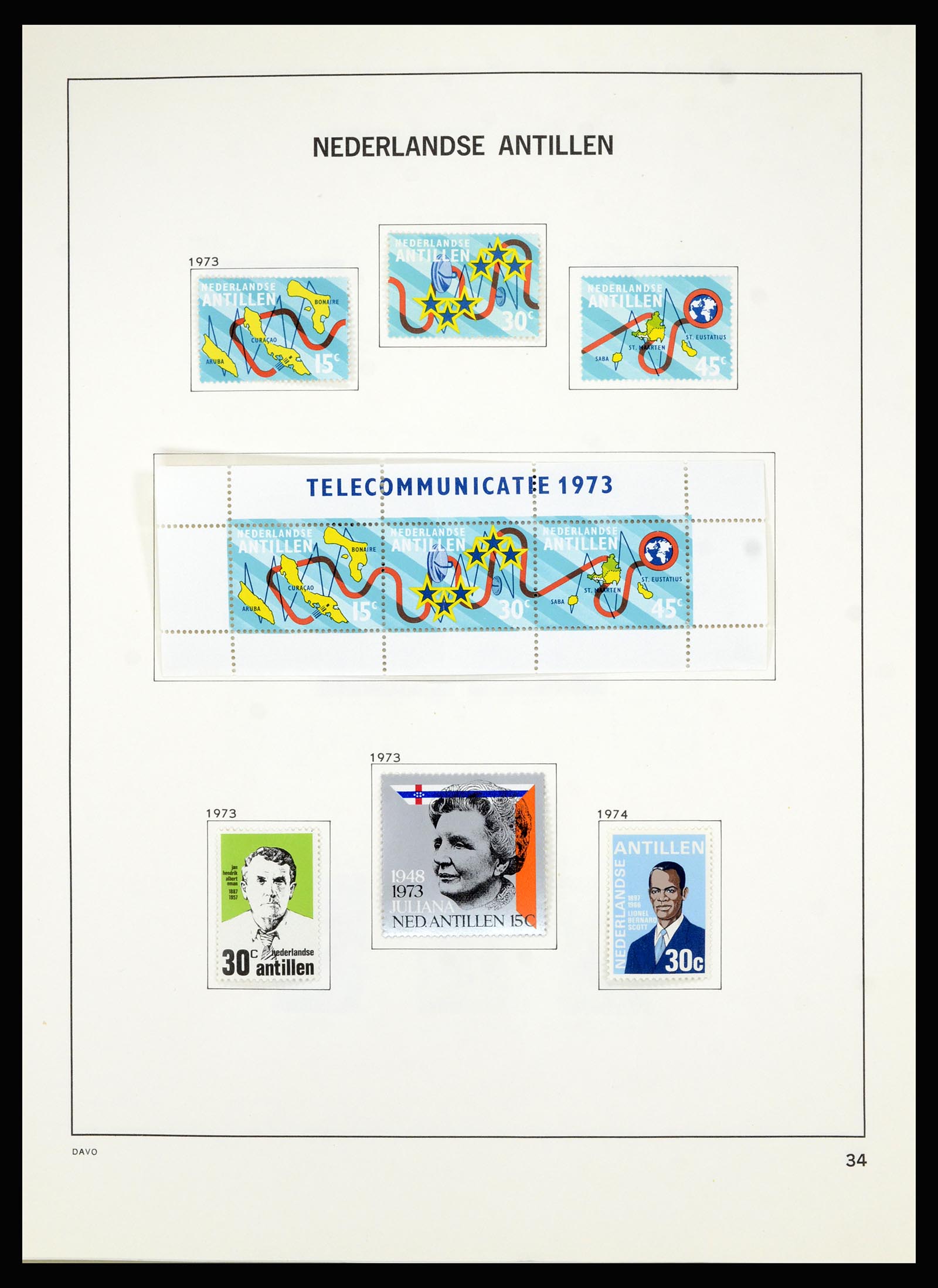 36803 045 - Postzegelverzameling 36803 Curaçao en Nederlandse Antillen 1873-1976.