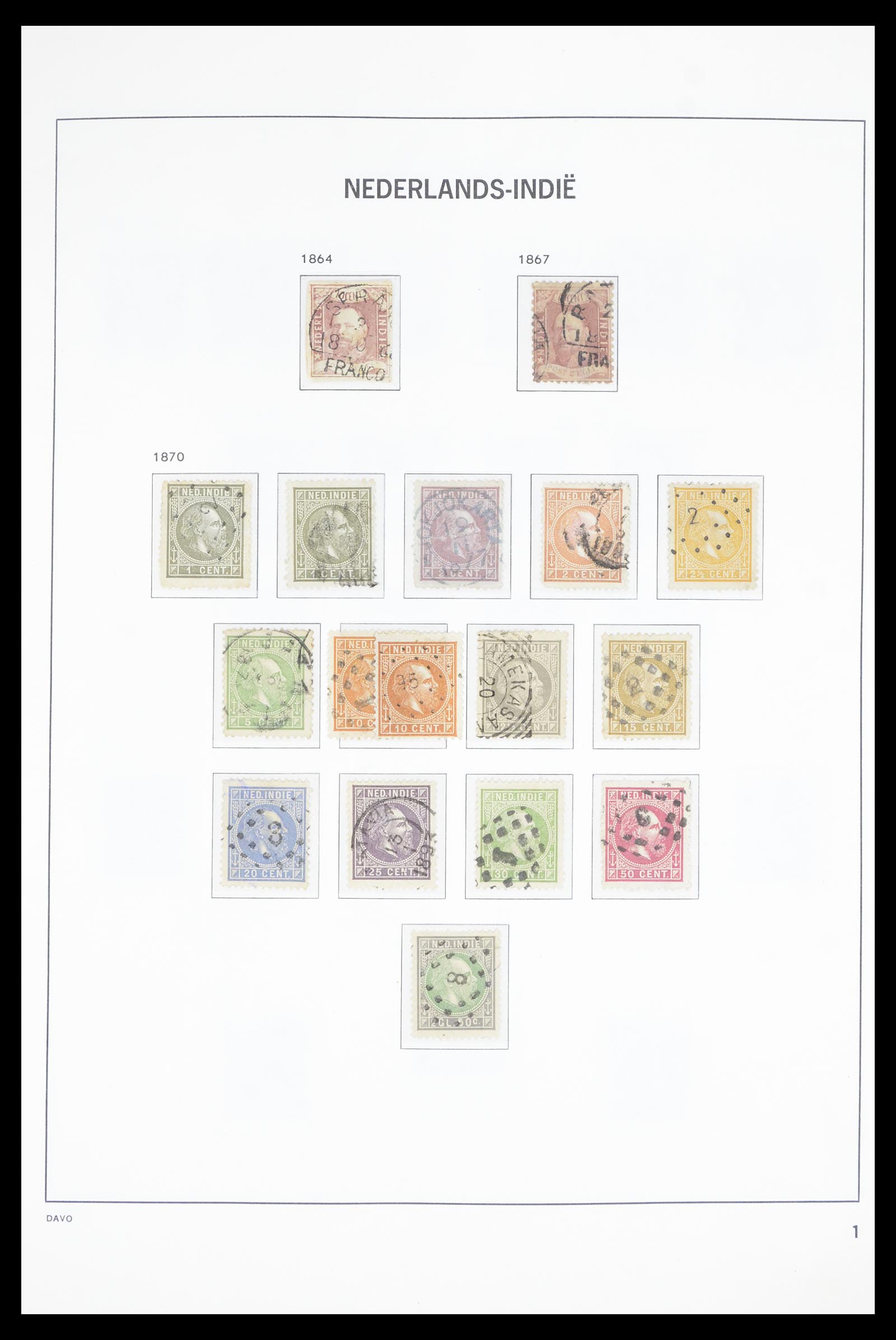36806 001 - Postzegelverzameling 36806 Nederlands Indië 1864-1948.