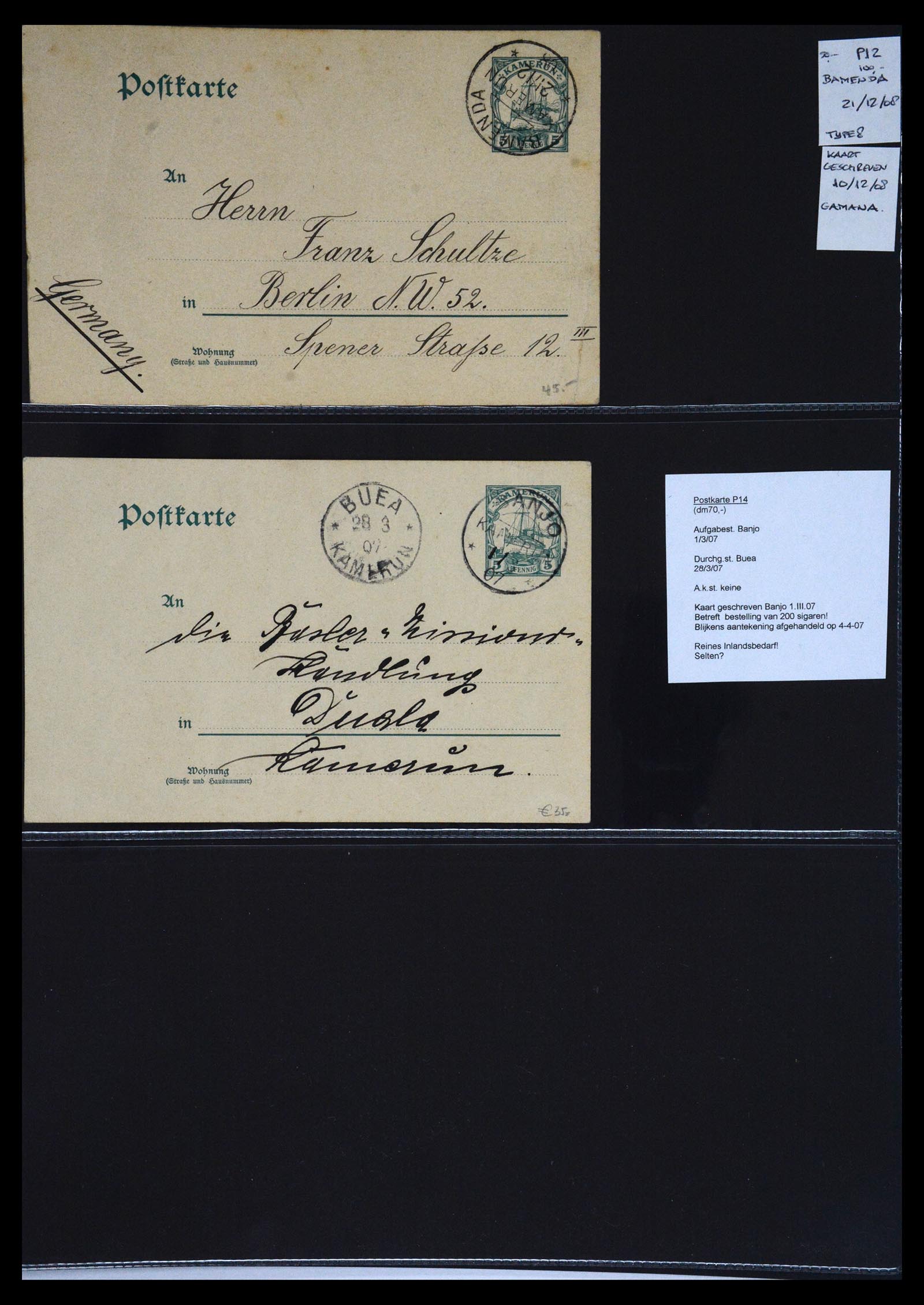 36808 015 - Postzegelverzameling 36808 Duits Kameroen 1890-1915.