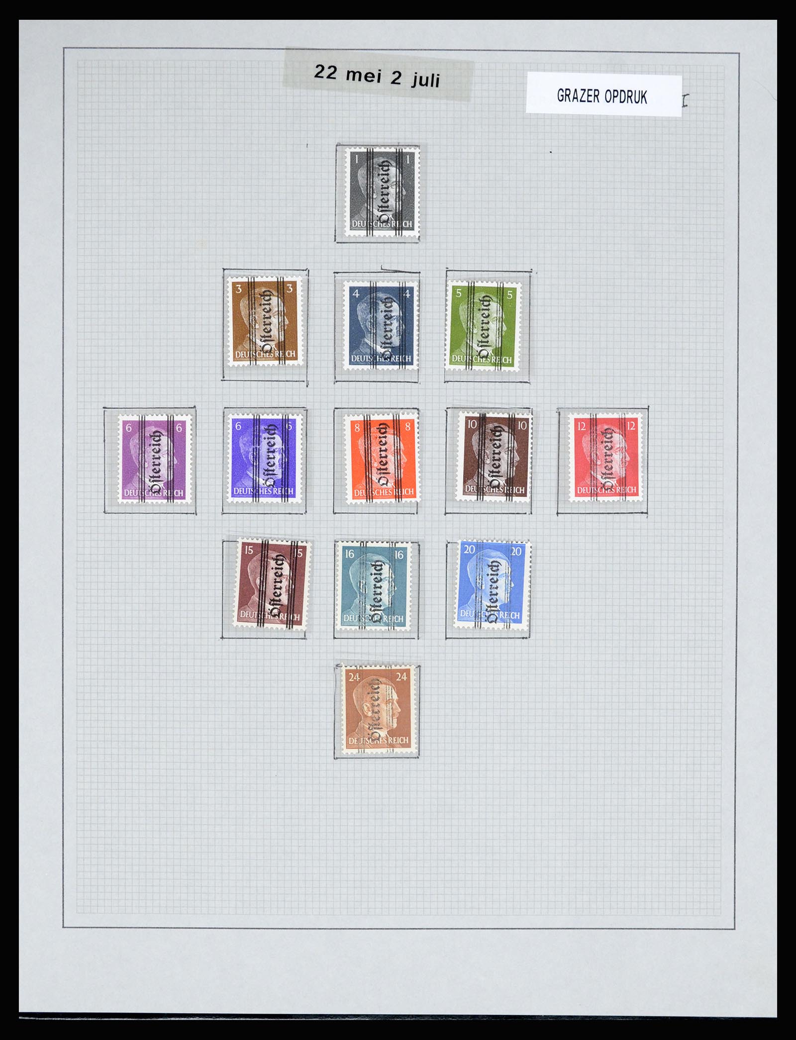 36820 012 - Postzegelverzameling 36820 Oostenrijk lokaaluitgaven 1945.