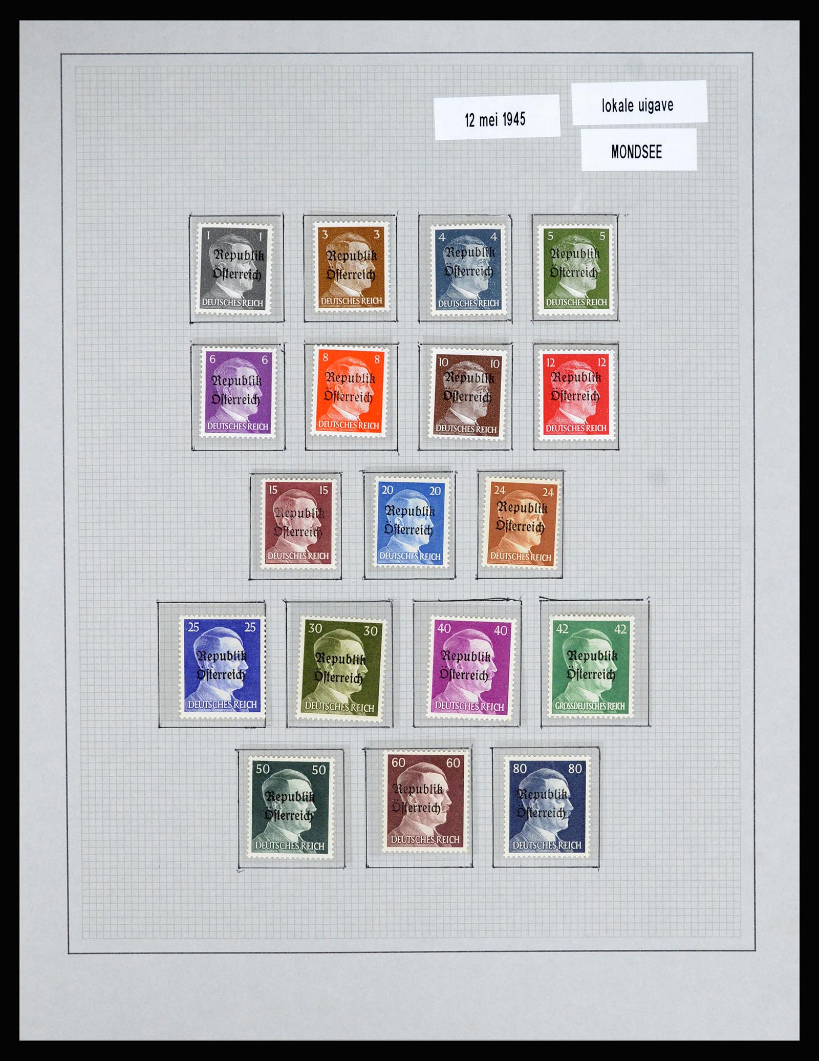 36820 019 - Postzegelverzameling 36820 Oostenrijk lokaaluitgaven 1945.