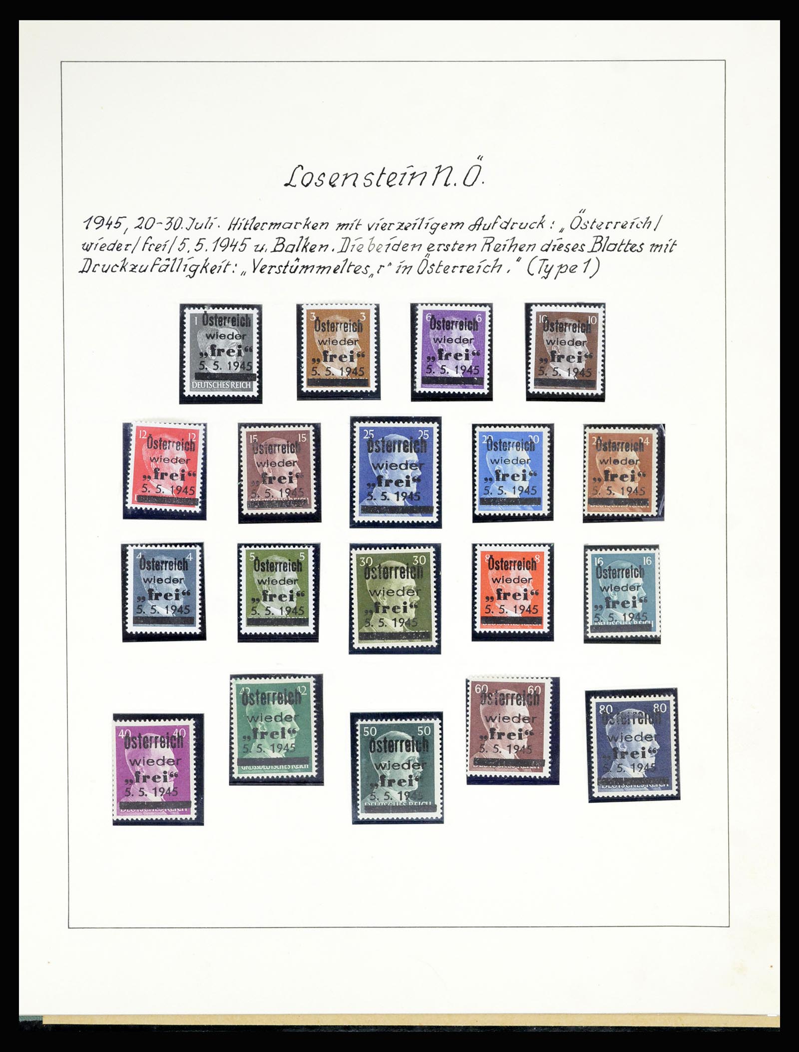 36820 035 - Postzegelverzameling 36820 Oostenrijk lokaaluitgaven 1945.