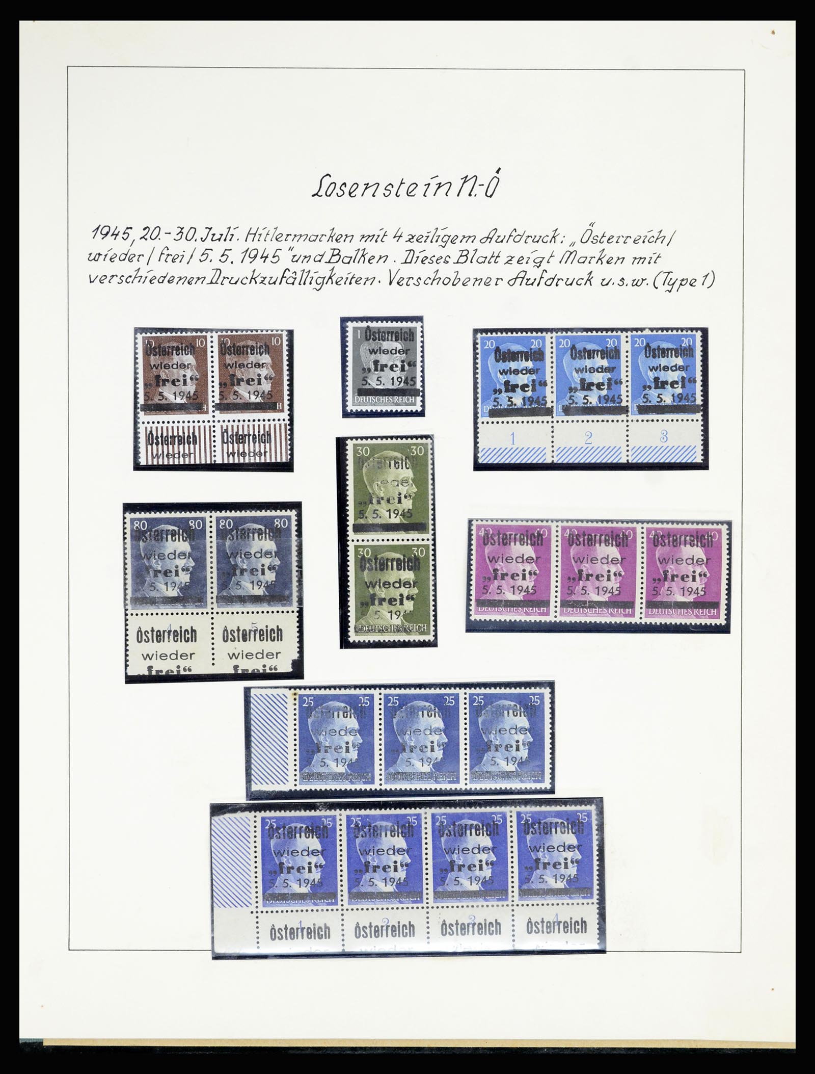36820 036 - Postzegelverzameling 36820 Oostenrijk lokaaluitgaven 1945.