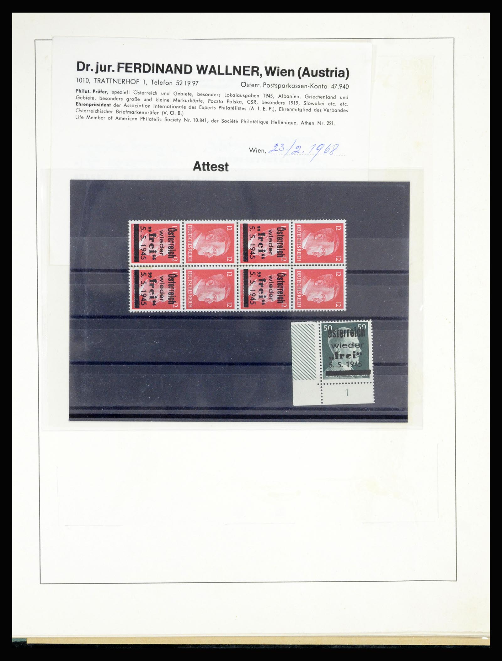 36820 037 - Postzegelverzameling 36820 Oostenrijk lokaaluitgaven 1945.