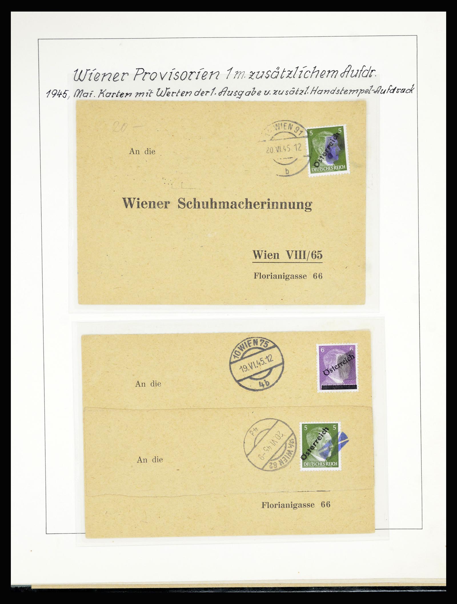 36820 039 - Postzegelverzameling 36820 Oostenrijk lokaaluitgaven 1945.