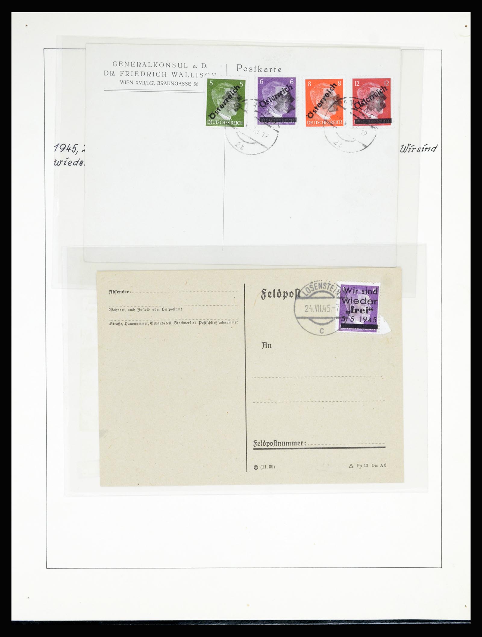 36820 042 - Postzegelverzameling 36820 Oostenrijk lokaaluitgaven 1945.