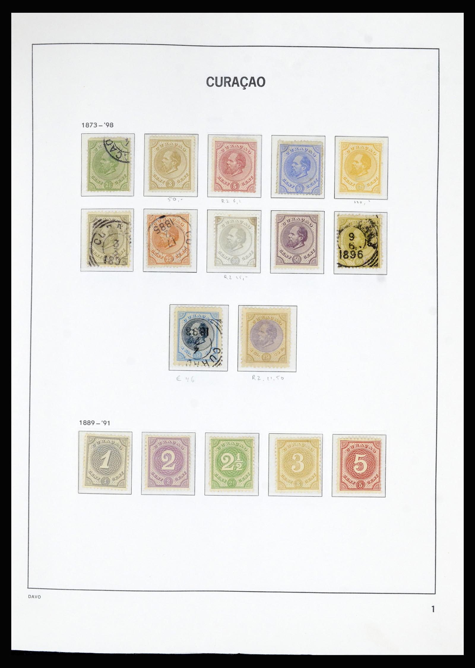 36823 001 - Postzegelverzameling 36823 Curaçao en Nederlandse Antillen  1873-1988