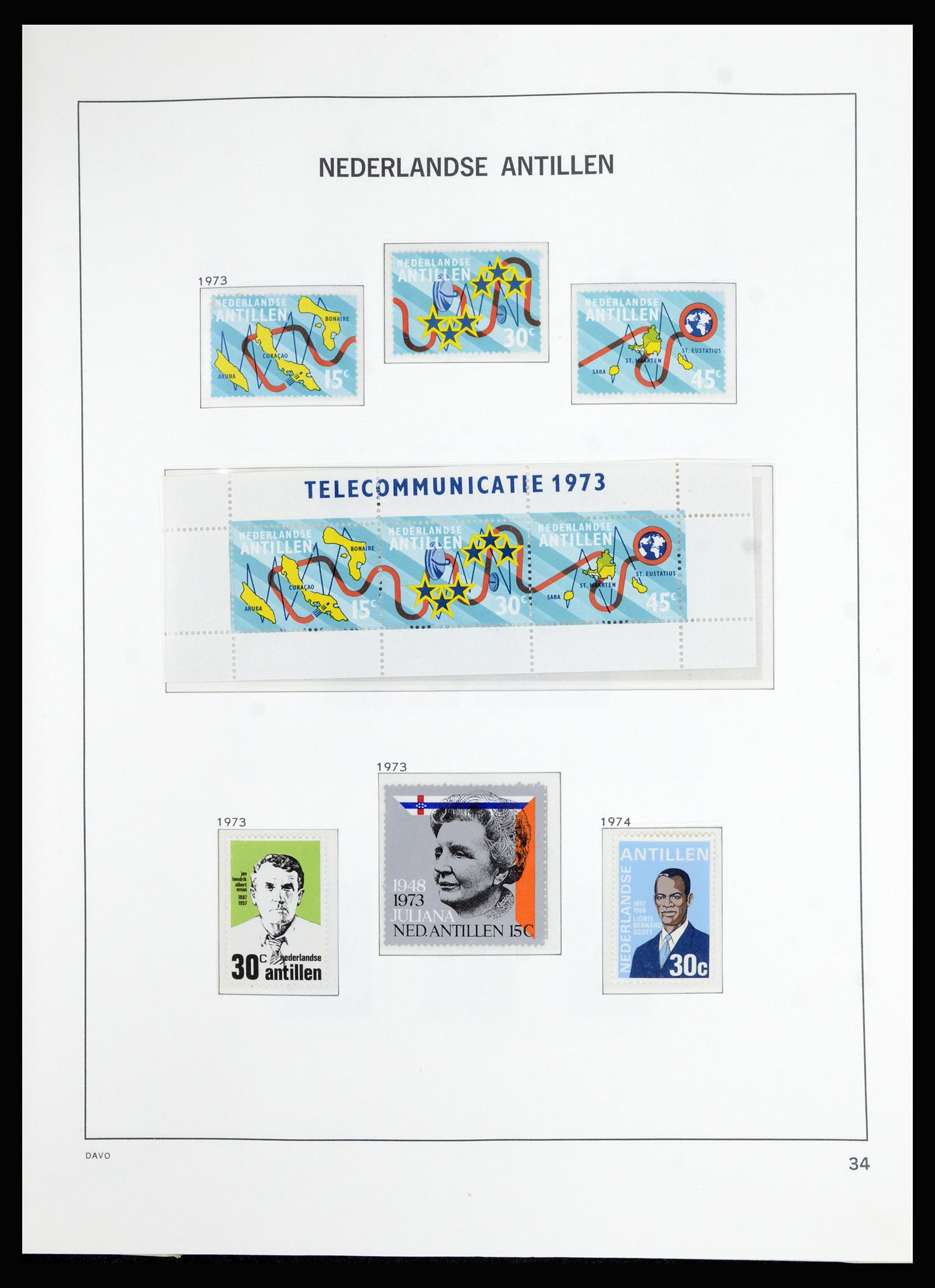 36823 045 - Postzegelverzameling 36823 Curaçao en Nederlandse Antillen  1873-1988