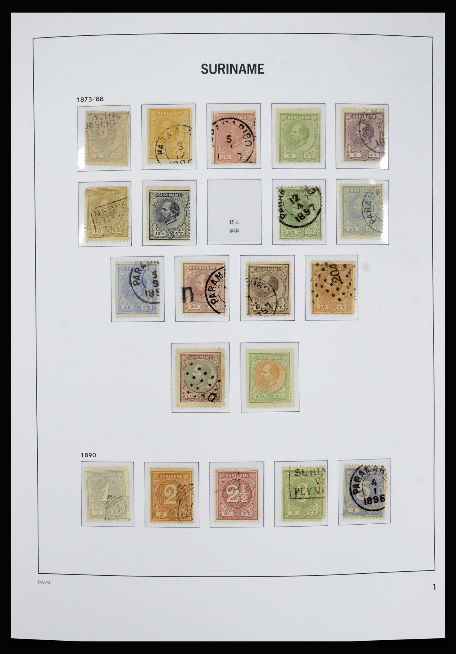 36827 001 - Postzegelverzameling 36827 Suriname 1873-1975.