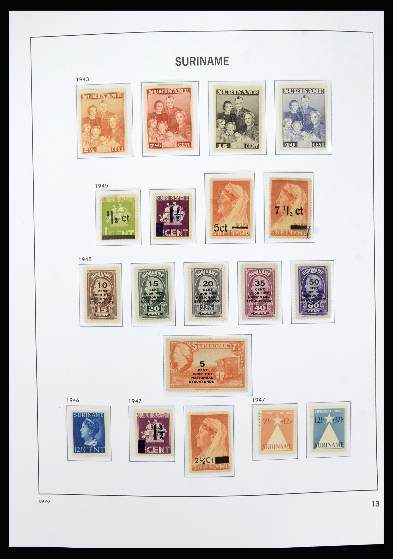 36827 013 - Postzegelverzameling 36827 Suriname 1873-1975.