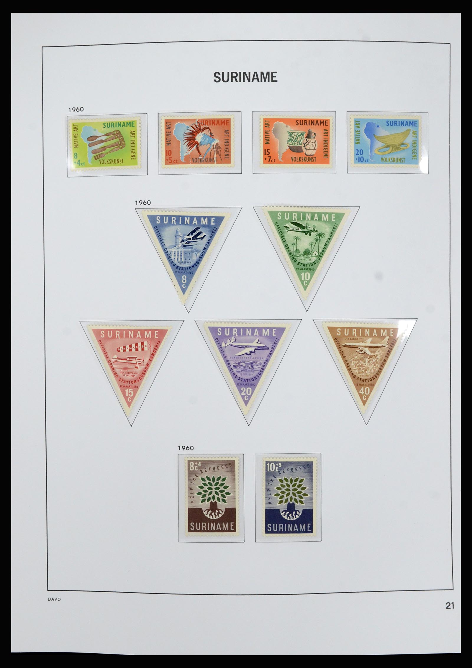 36827 021 - Postzegelverzameling 36827 Suriname 1873-1975.