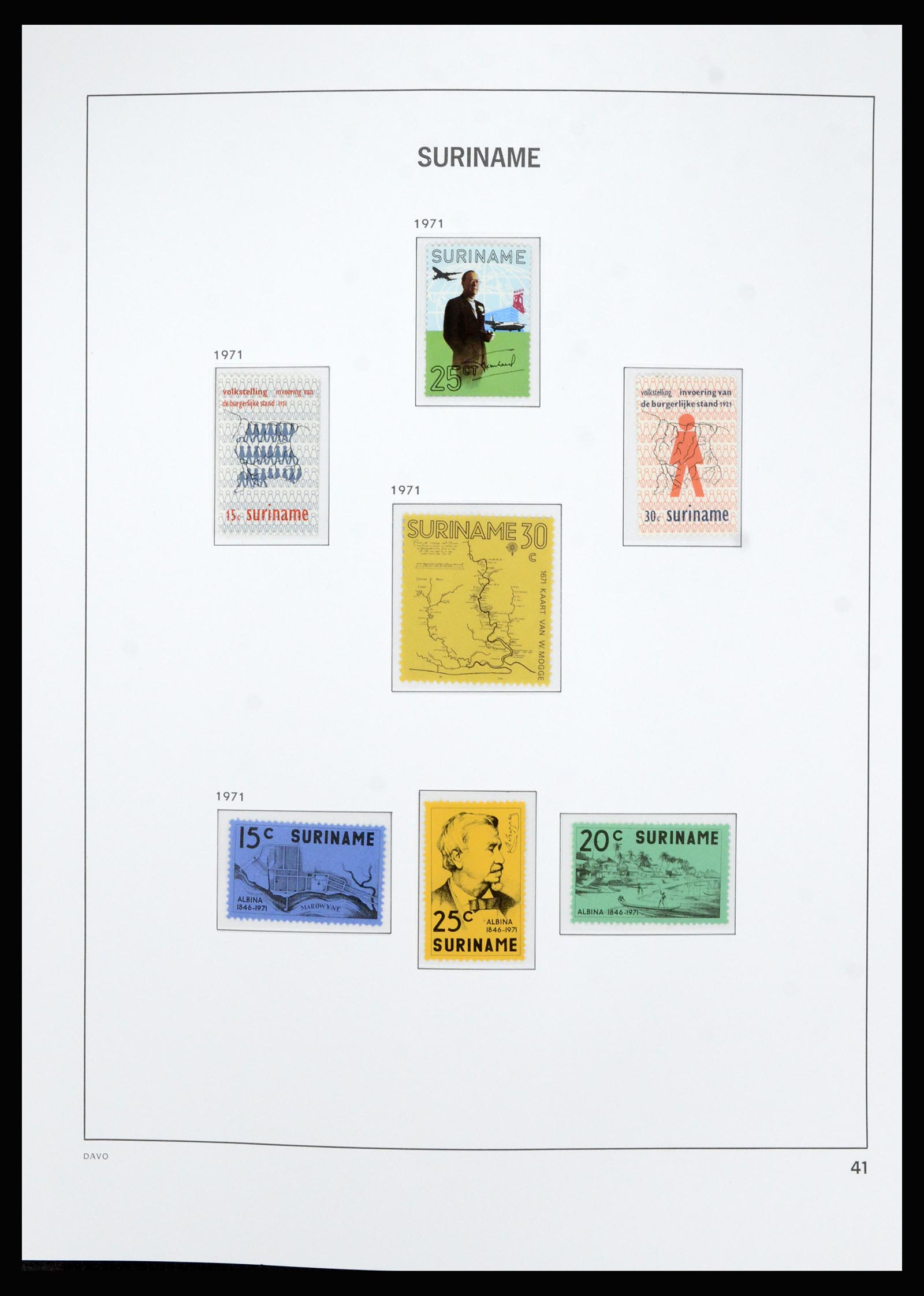 36827 042 - Postzegelverzameling 36827 Suriname 1873-1975.