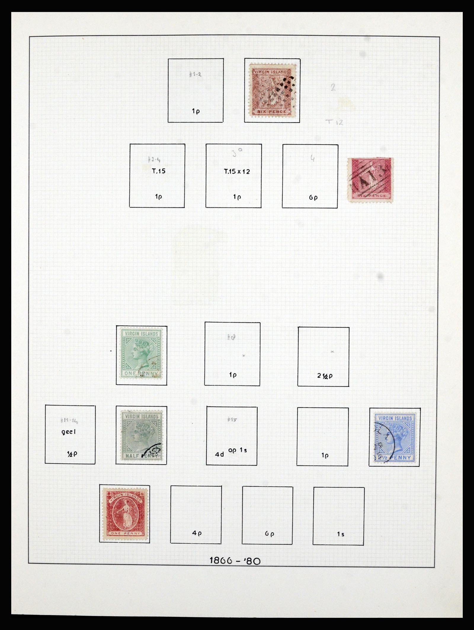36828 002 - Postzegelverzameling 36828 Britse Maagdeneilanden 1866-1990.
