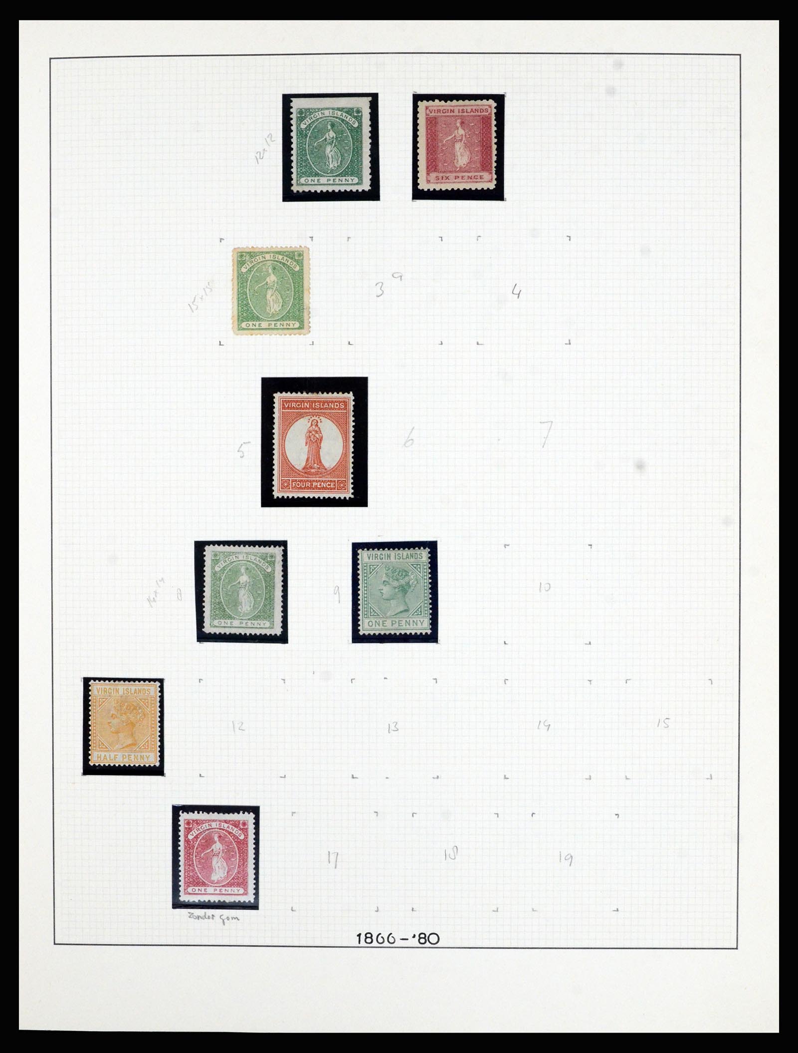 36828 003 - Postzegelverzameling 36828 Britse Maagdeneilanden 1866-1990.