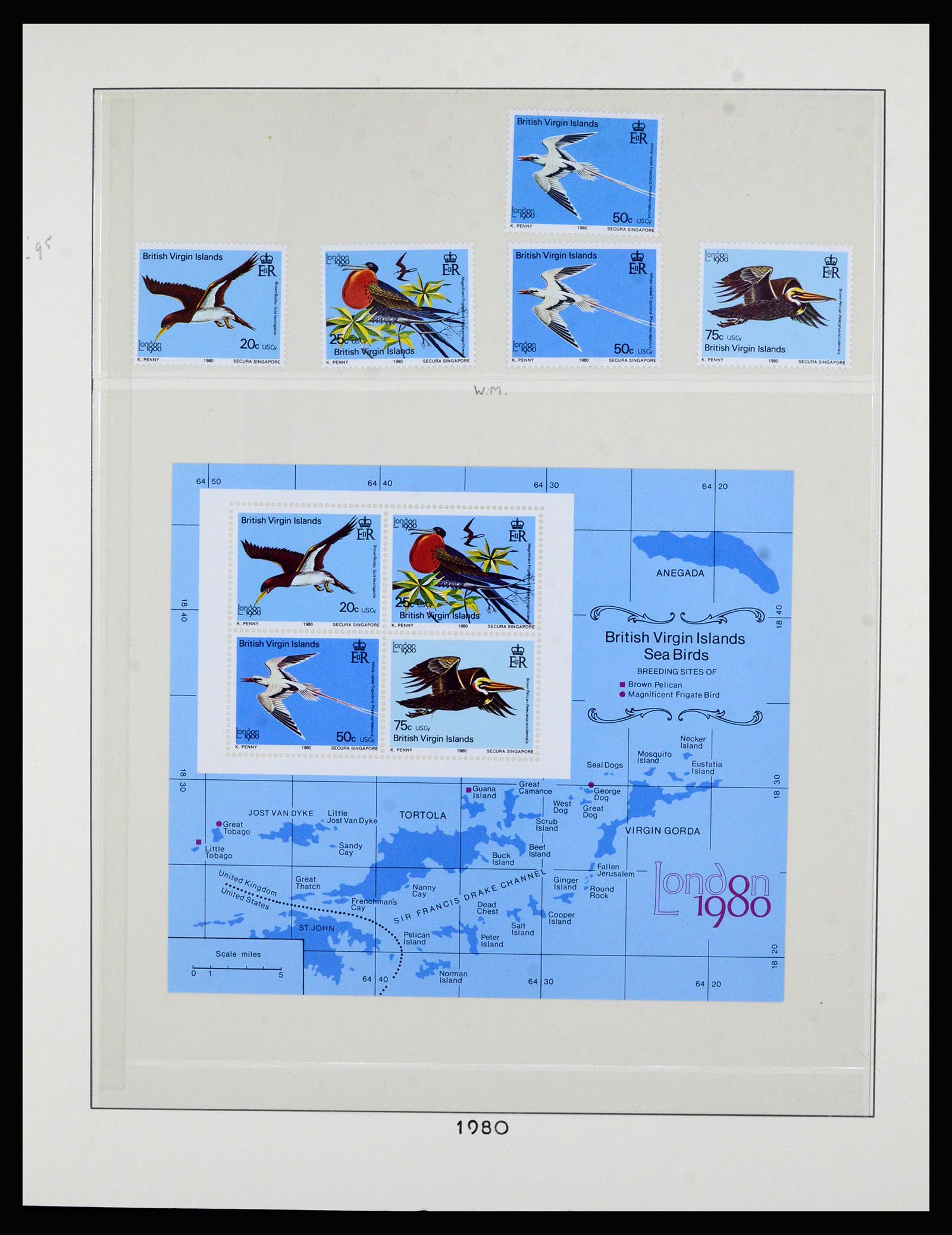 36828 040 - Postzegelverzameling 36828 Britse Maagdeneilanden 1866-1990.