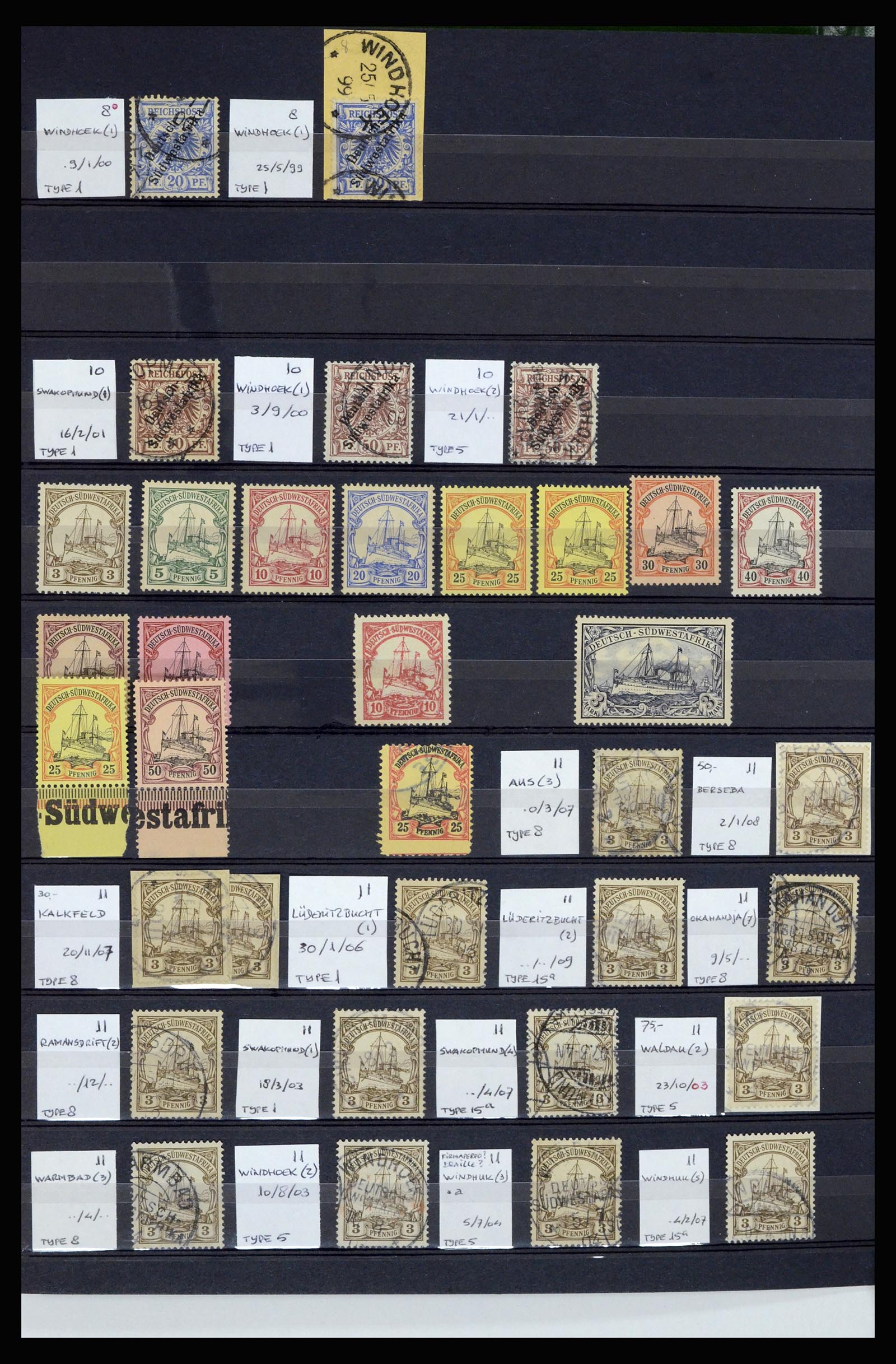 36829 003 - Stamp collection 36829 German Sout West Africa 1897-1919.