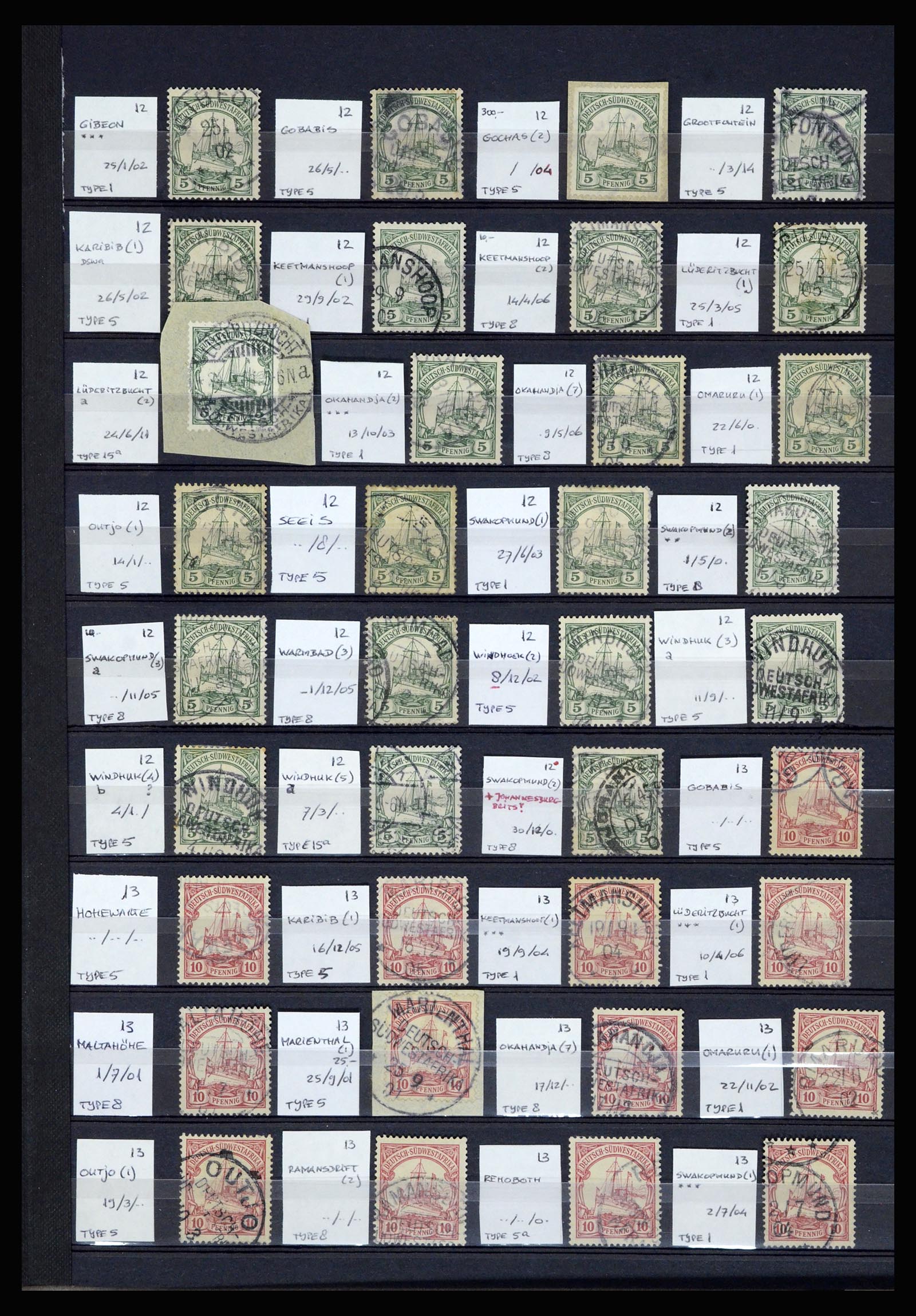 36829 004 - Stamp collection 36829 German Sout West Africa 1897-1919.