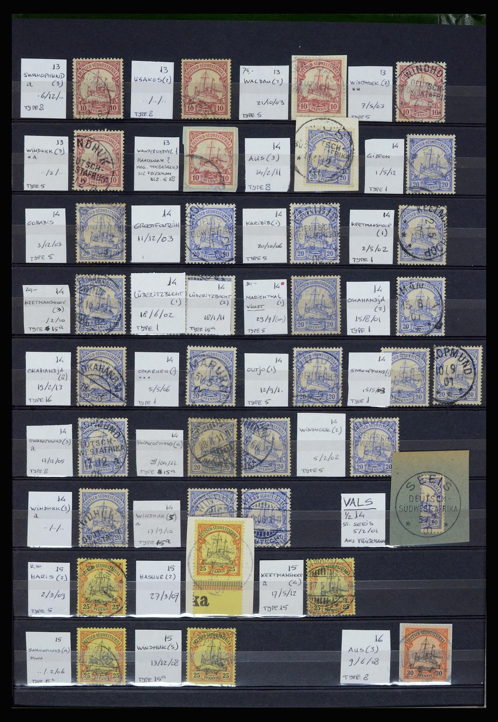 36829 005 - Postzegelverzameling 36829 Duits Zuidwest Afrika 1897-1919.