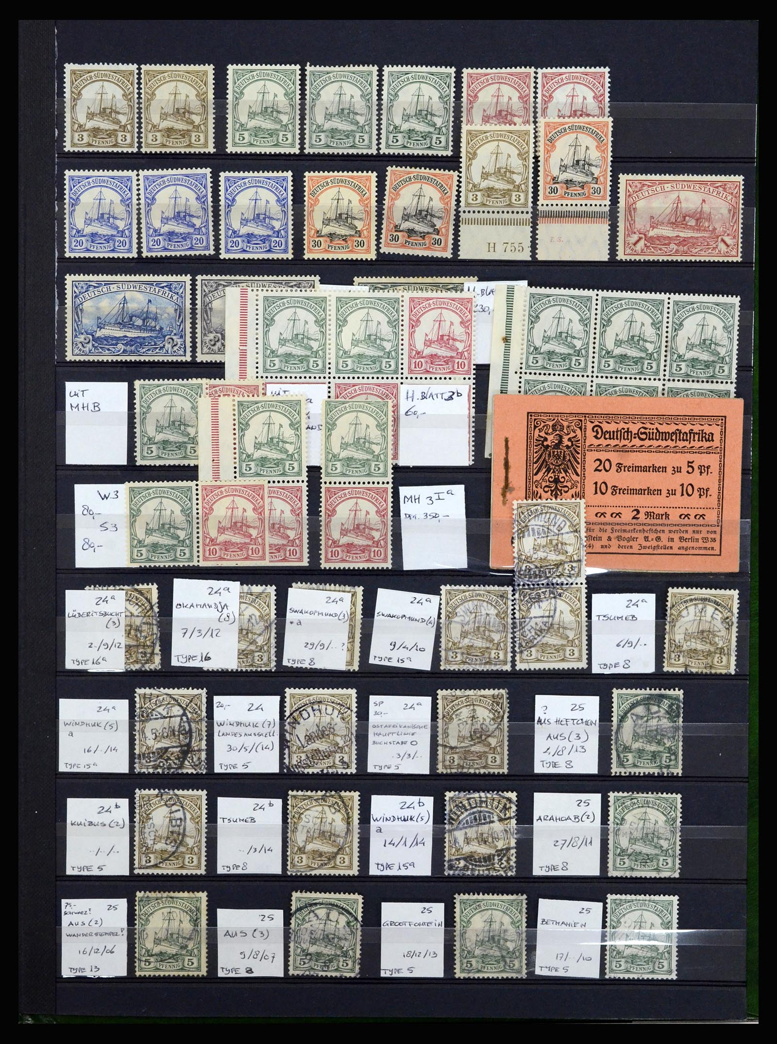 36829 008 - Postzegelverzameling 36829 Duits Zuidwest Afrika 1897-1919.