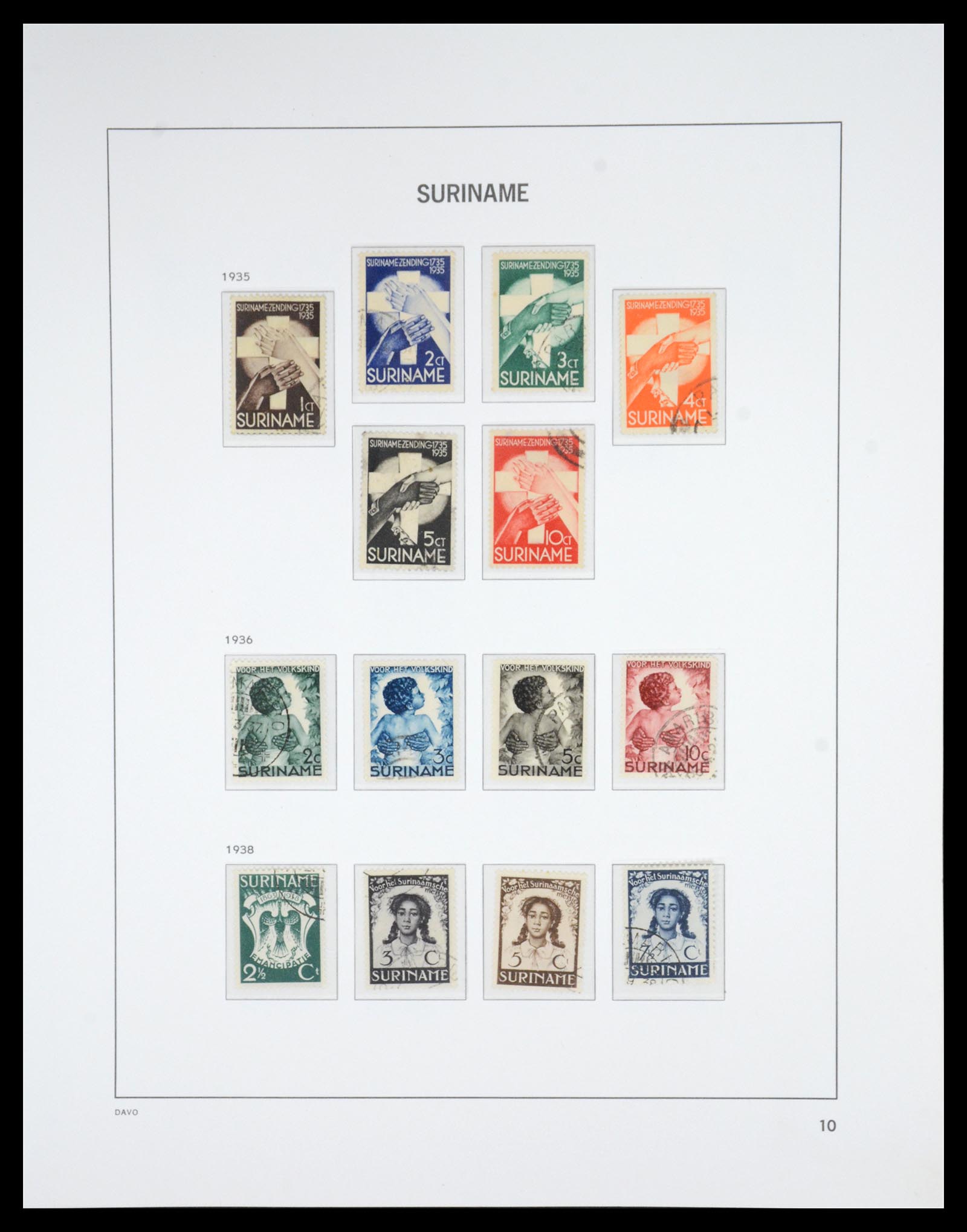 36832 010 - Postzegelverzameling 36832 Suriname 1873-1975.
