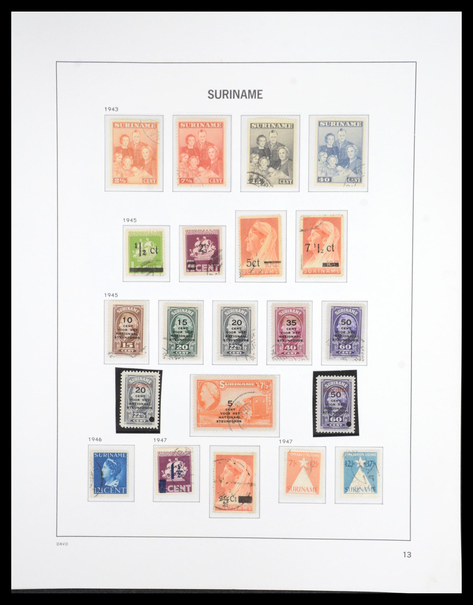 36832 013 - Postzegelverzameling 36832 Suriname 1873-1975.