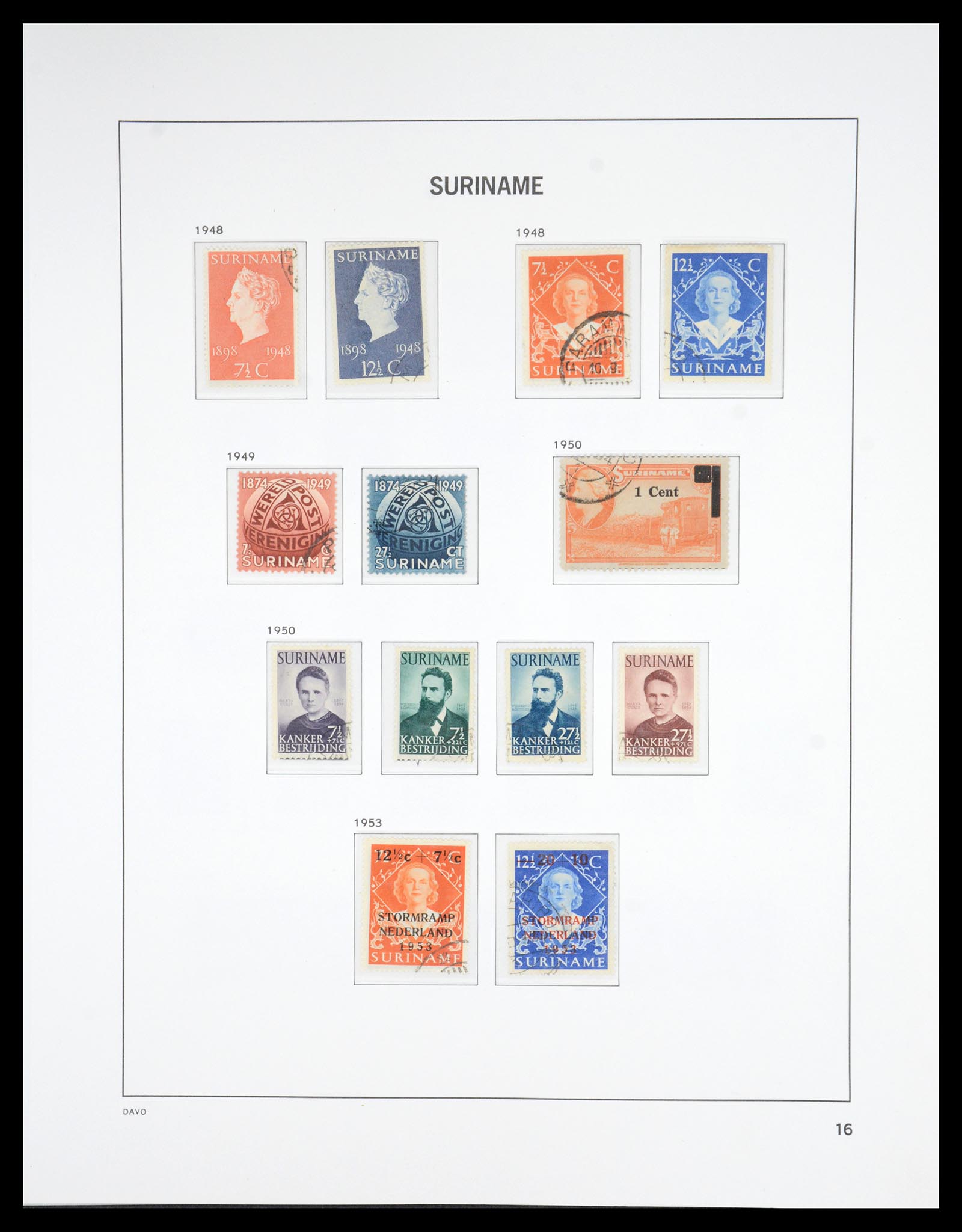 36832 016 - Postzegelverzameling 36832 Suriname 1873-1975.