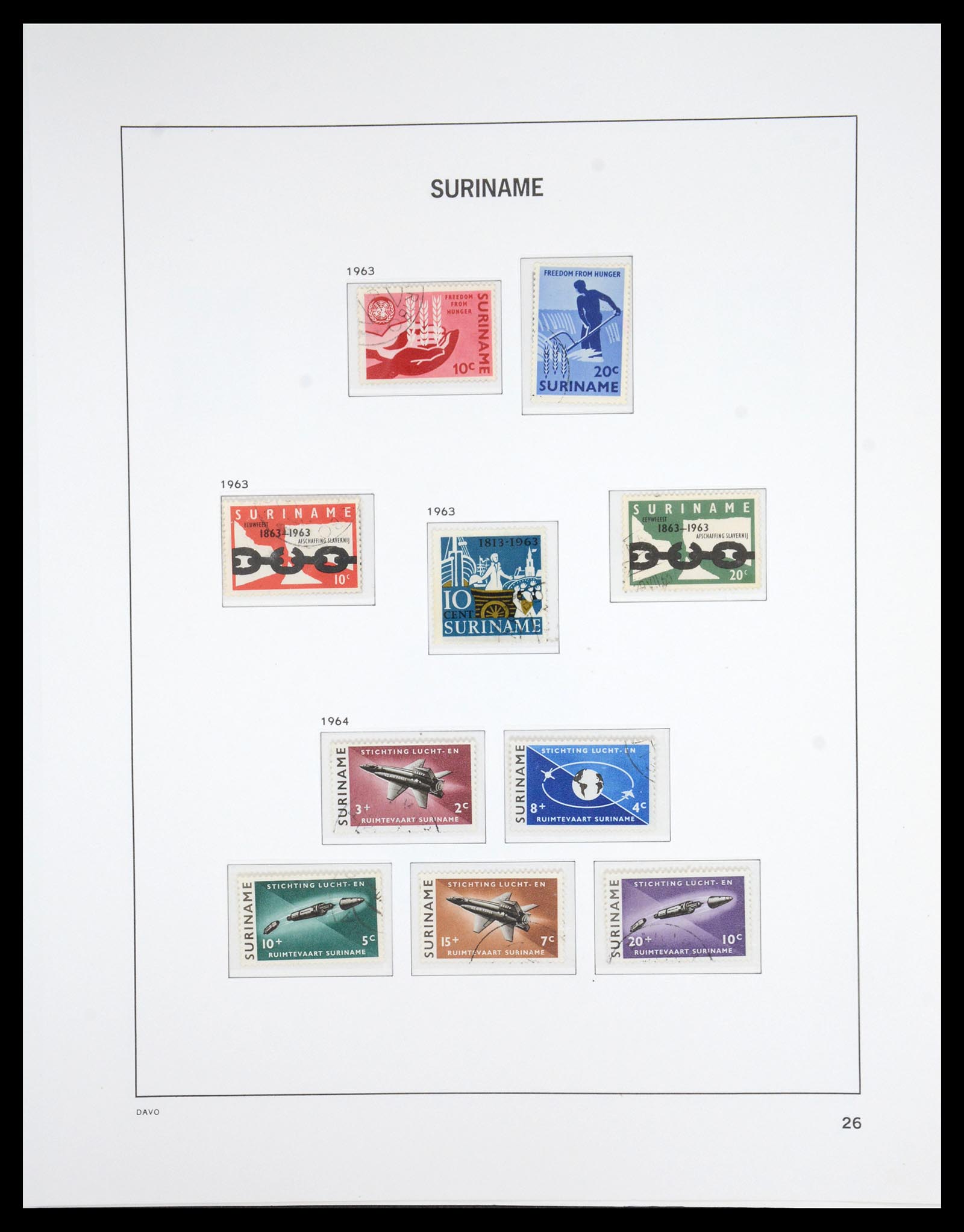 36832 026 - Postzegelverzameling 36832 Suriname 1873-1975.