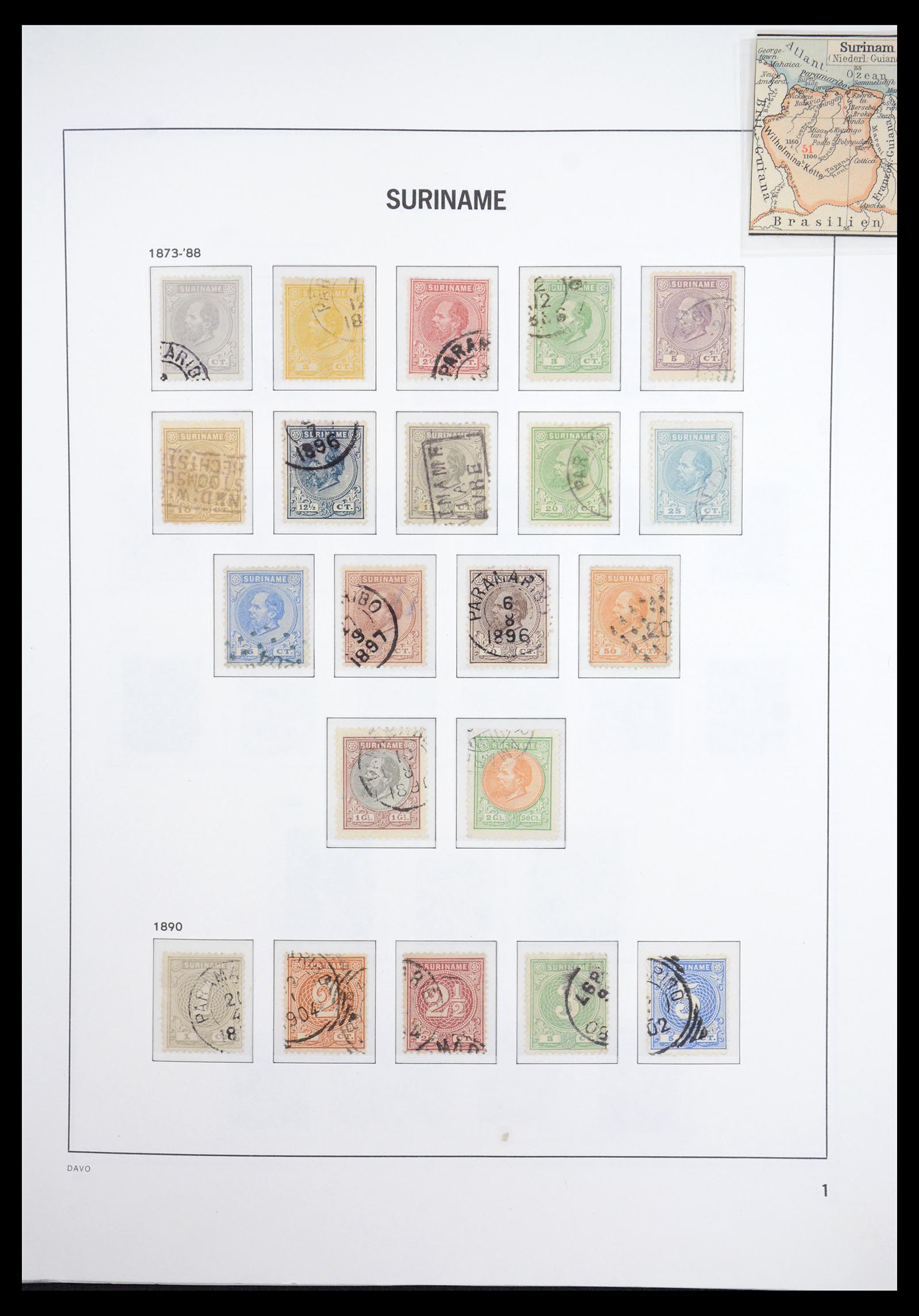 36833 001 - Postzegelverzameling 36833 Suriname 1873-1975.