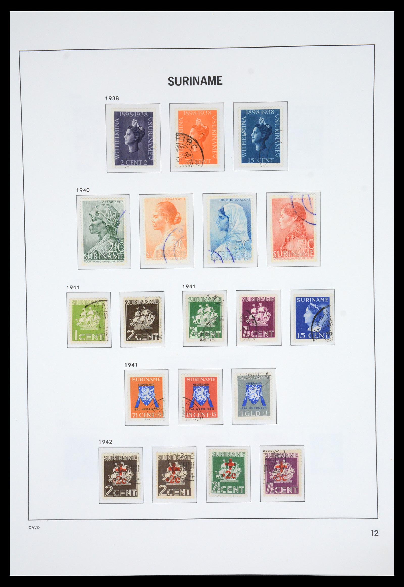 36833 012 - Postzegelverzameling 36833 Suriname 1873-1975.