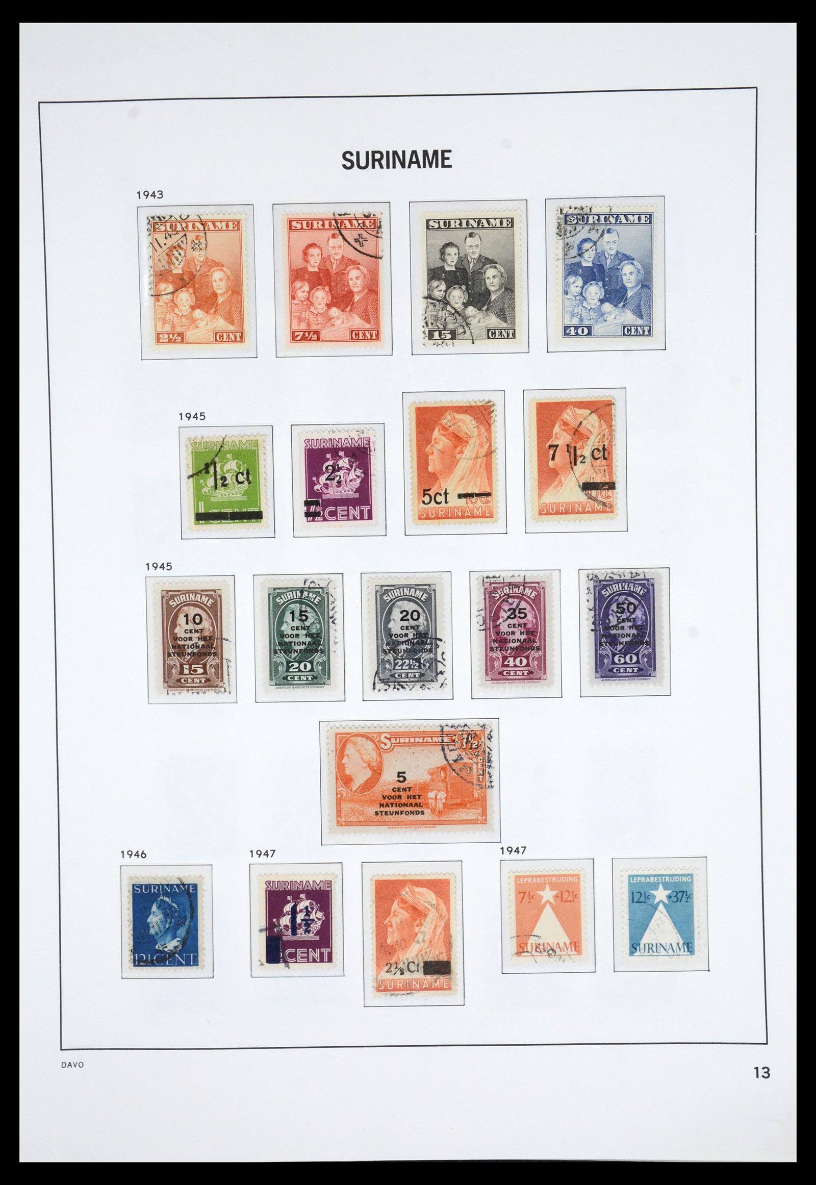 36833 013 - Postzegelverzameling 36833 Suriname 1873-1975.