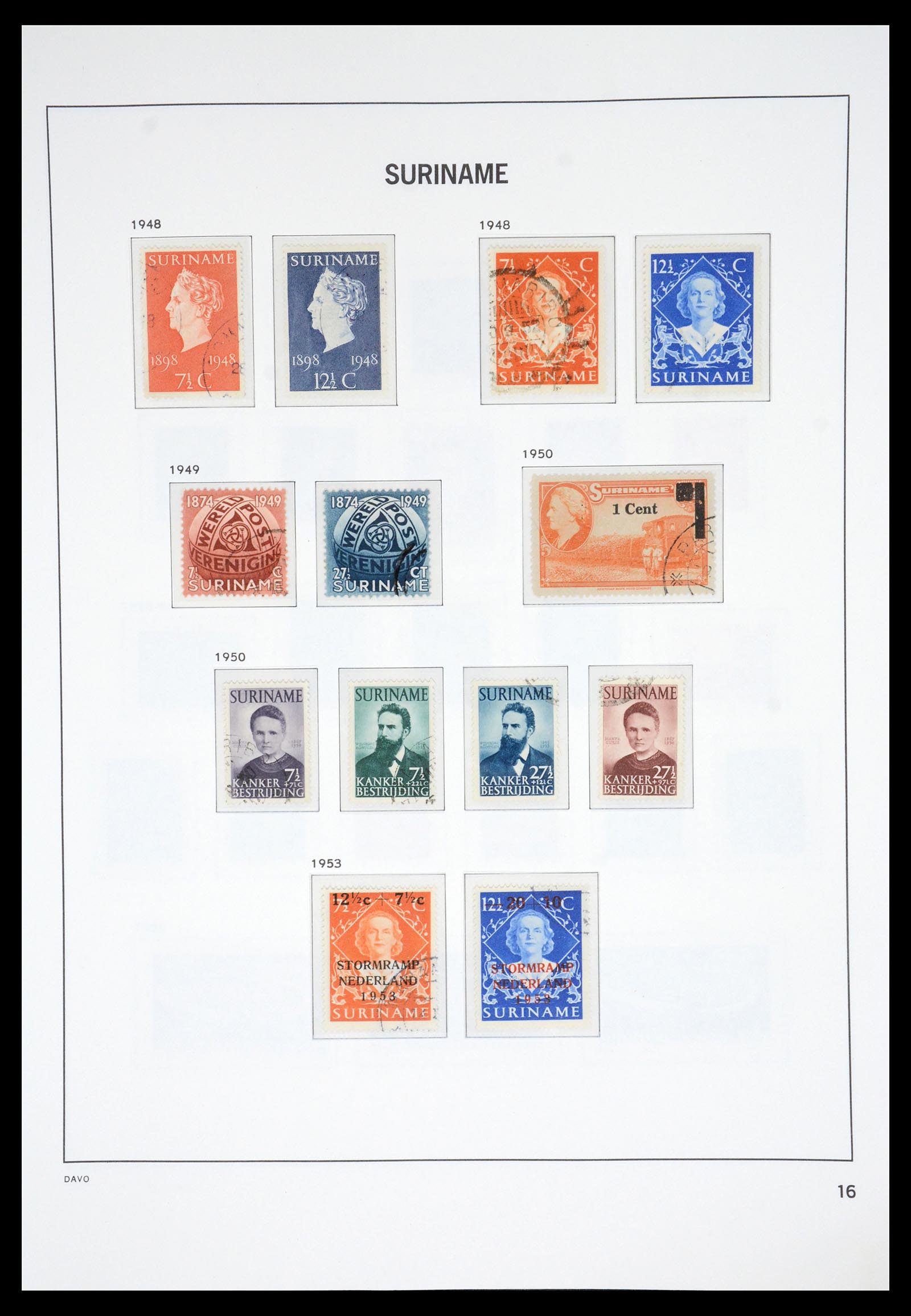 36833 016 - Postzegelverzameling 36833 Suriname 1873-1975.