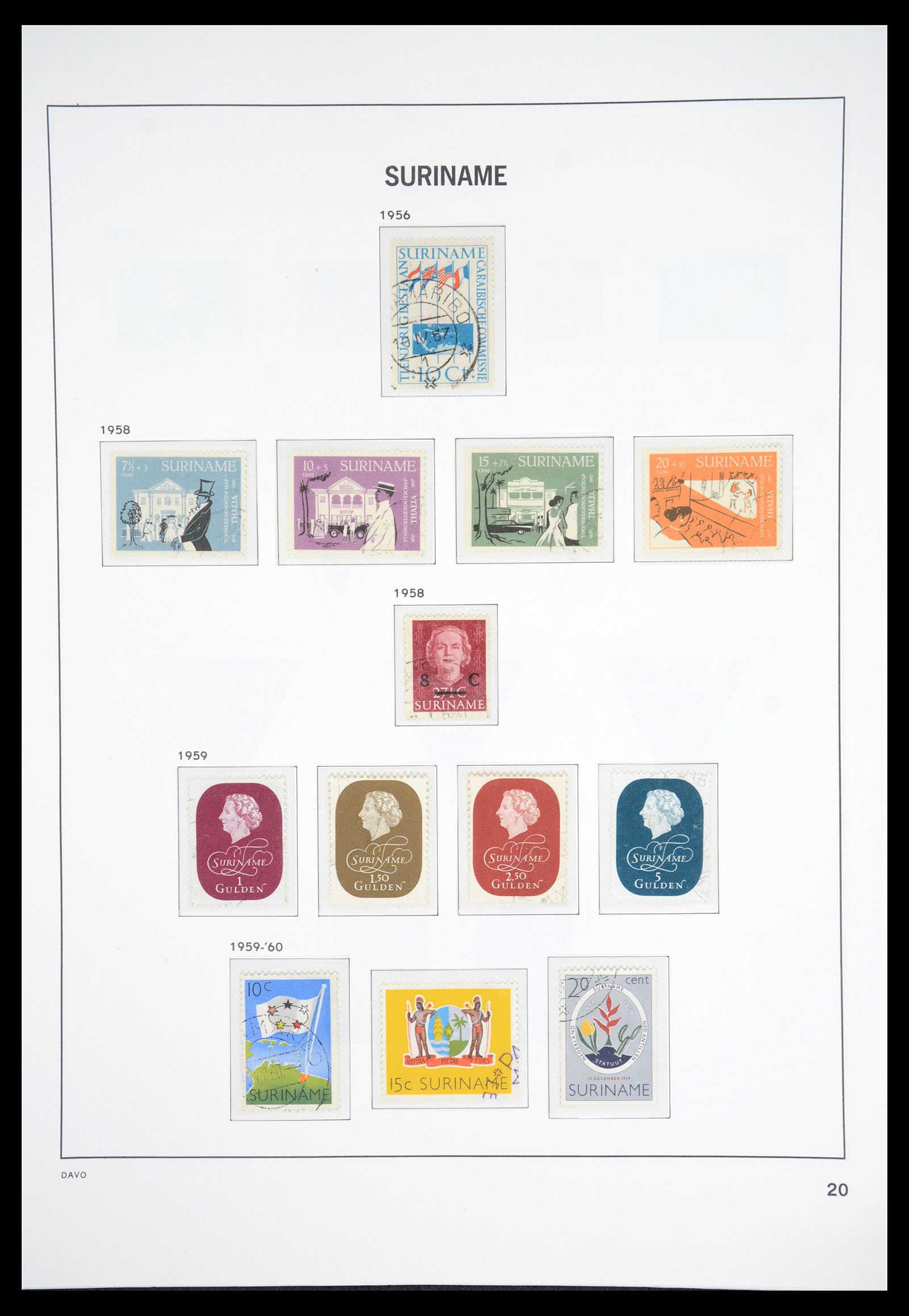 36833 020 - Postzegelverzameling 36833 Suriname 1873-1975.