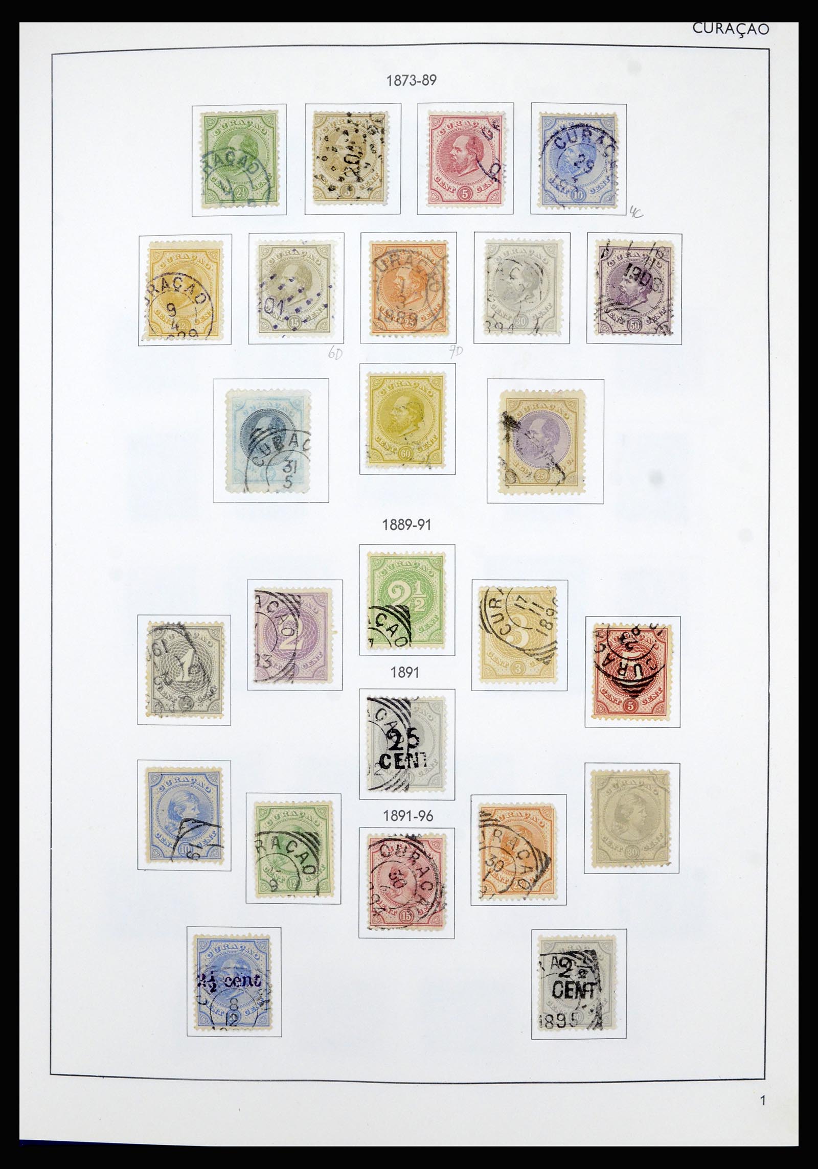 36835 001 - Postzegelverzameling 36835 Curaçao en Nederlandse Antillen 1873-1990.