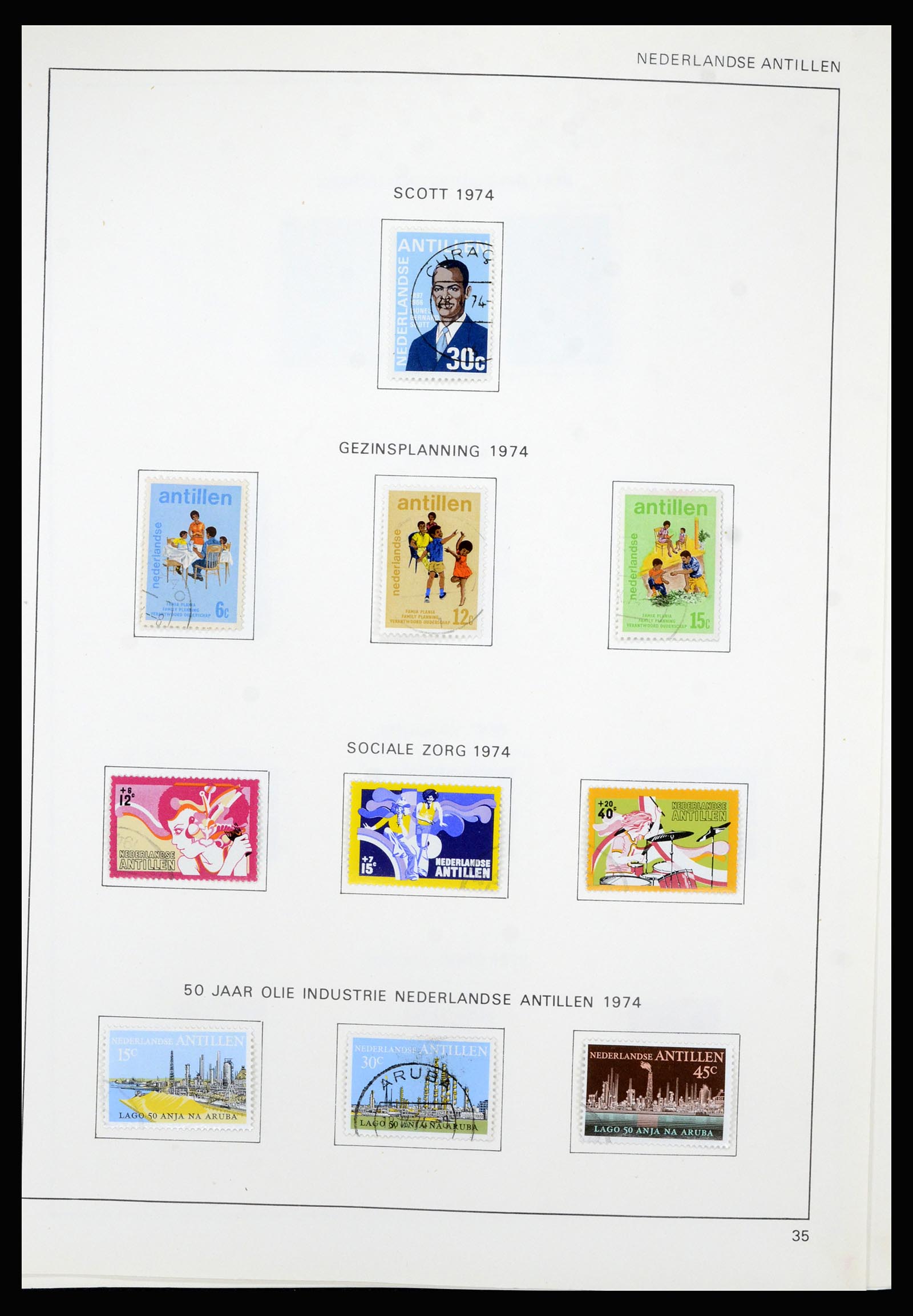 36835 046 - Postzegelverzameling 36835 Curaçao en Nederlandse Antillen 1873-1990.