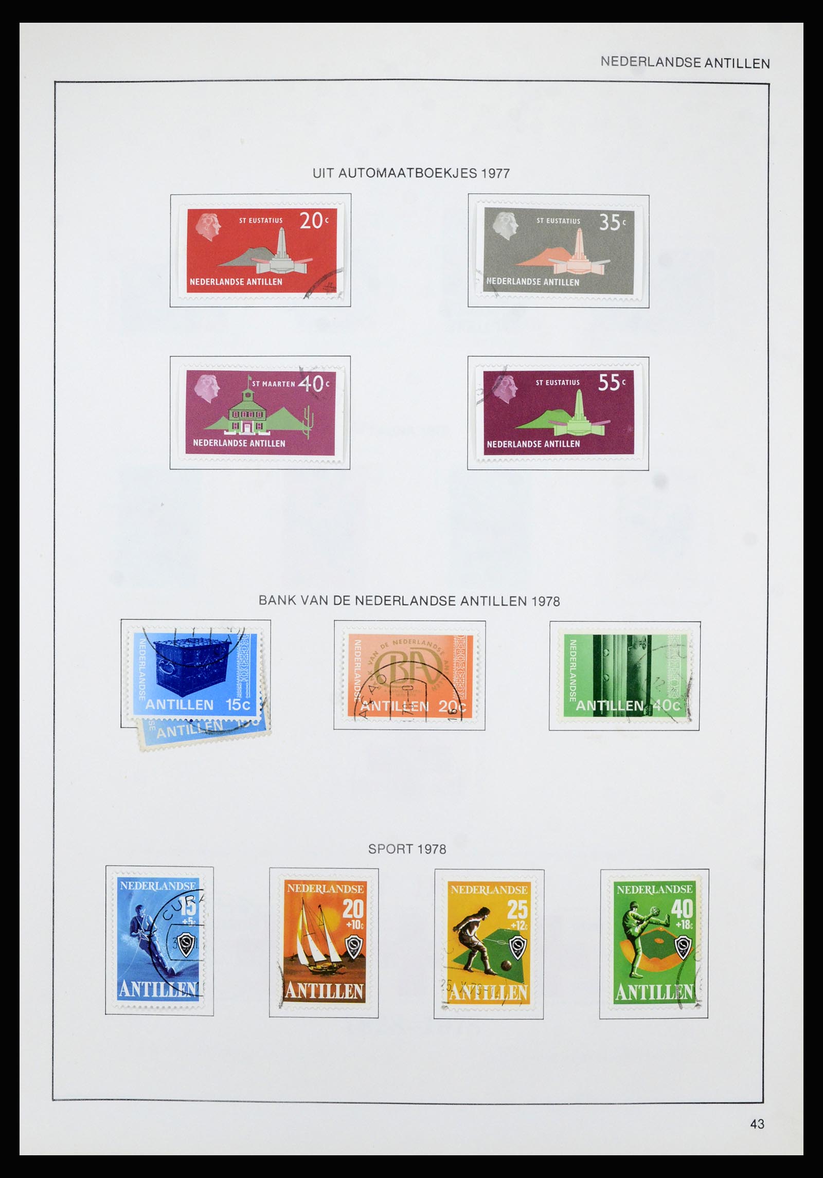 36835 054 - Postzegelverzameling 36835 Curaçao en Nederlandse Antillen 1873-1990.