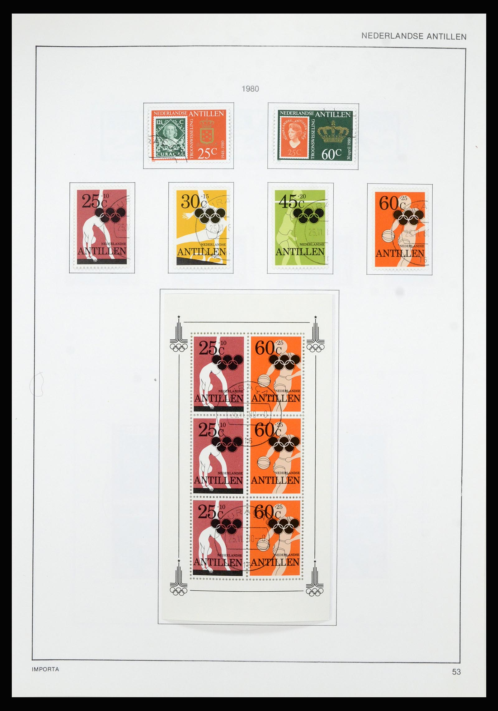 36835 064 - Postzegelverzameling 36835 Curaçao en Nederlandse Antillen 1873-1990.