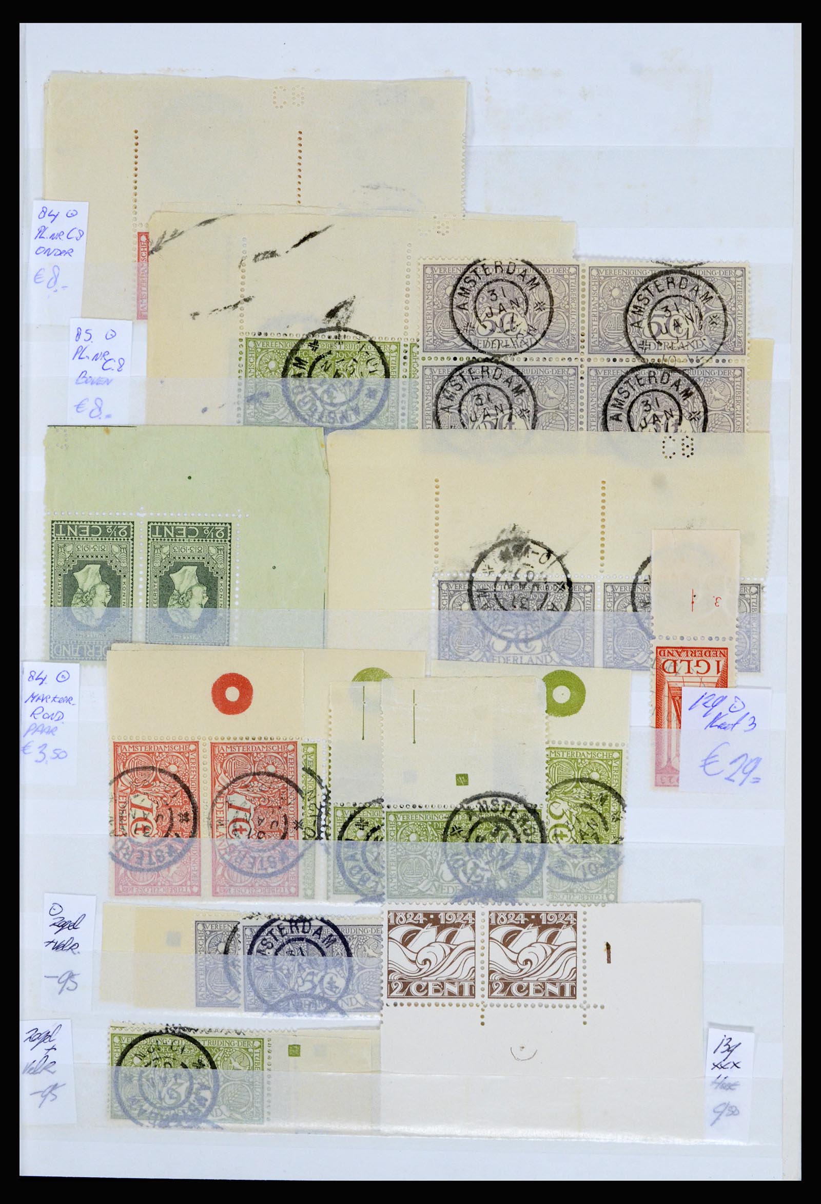 36838 001 - Stamp collection 36838 Netherlands sheet margin specialties 1906-1948.