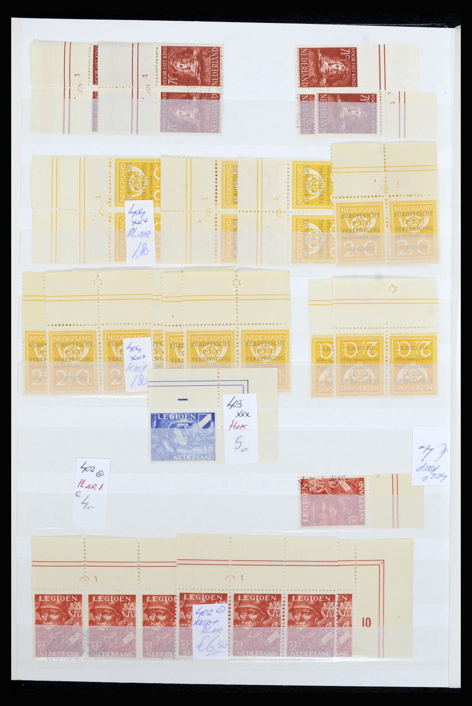 36838 016 - Stamp collection 36838 Netherlands sheet margin specialties 1906-1948.