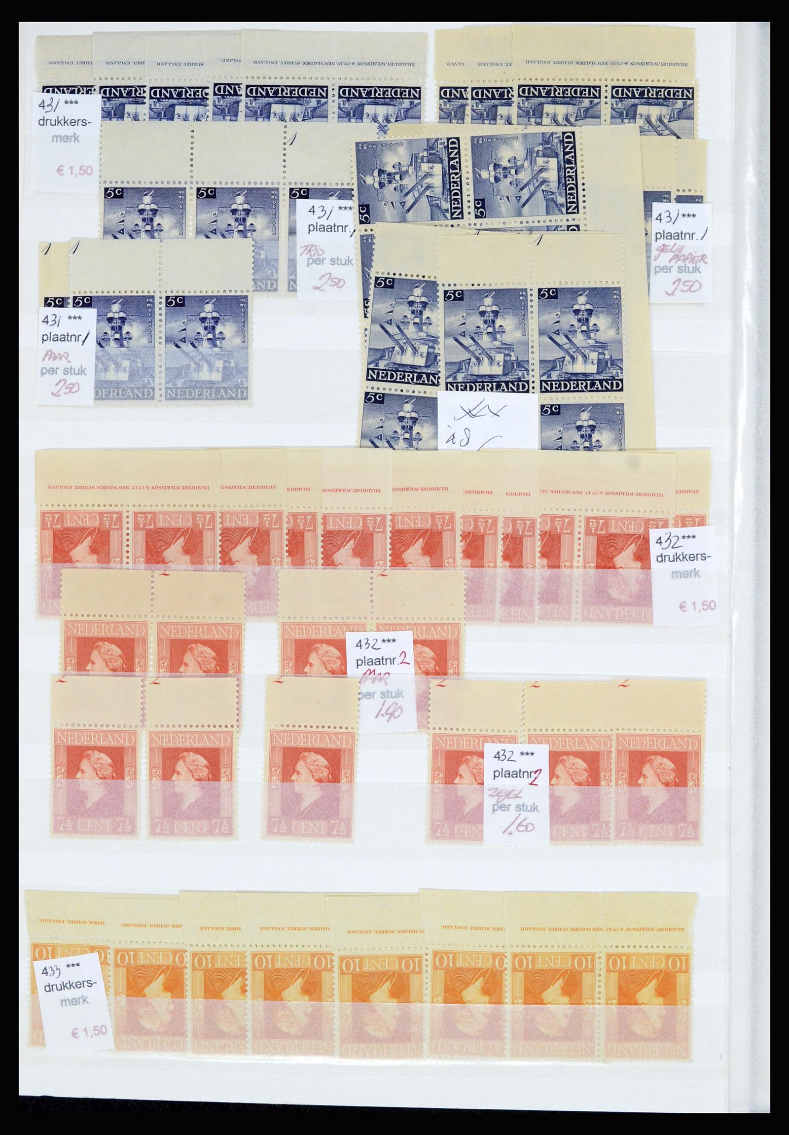 36838 052 - Stamp collection 36838 Netherlands sheet margin specialties 1906-1948.