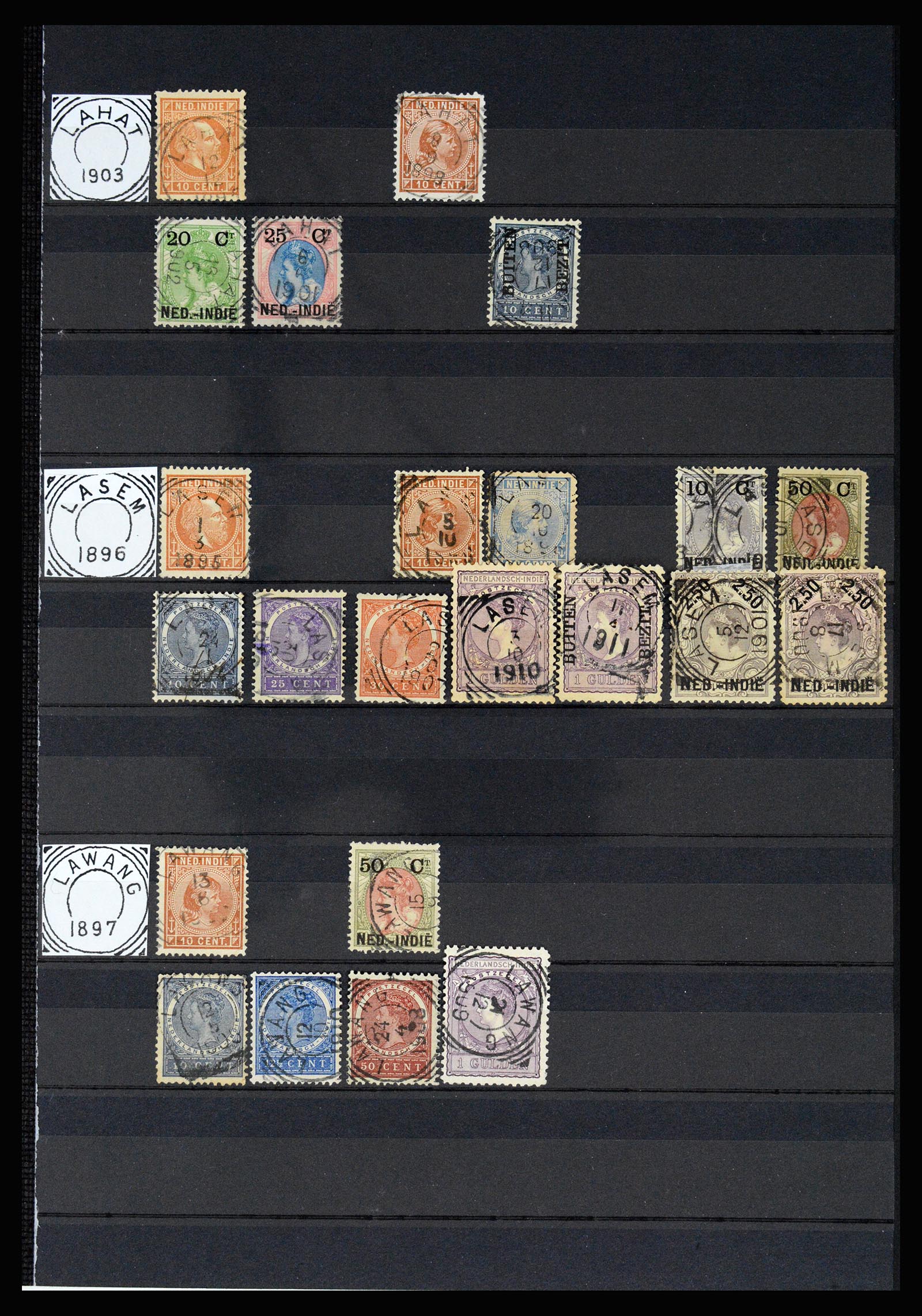 36839 024 - Postzegelverzameling 36839 Nederlands Indië vierkantstempels.