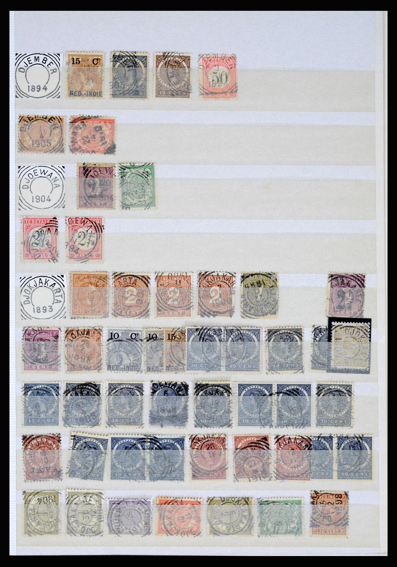 36839 068 - Stamp collection 36839 Dutch east Indies square cancels.
