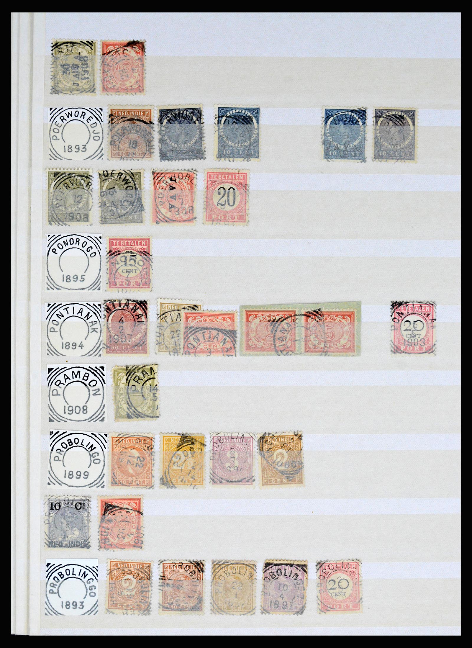 36839 085 - Postzegelverzameling 36839 Nederlands Indië vierkantstempels.