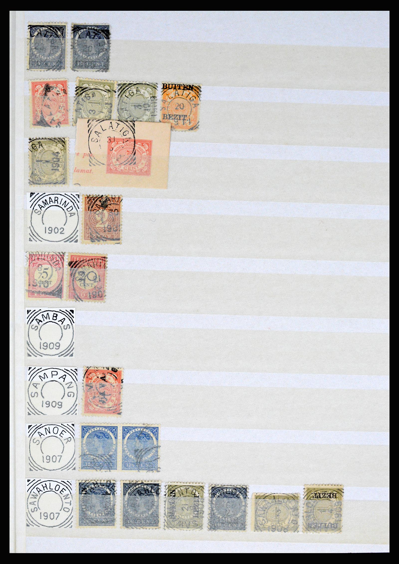 36839 087 - Postzegelverzameling 36839 Nederlands Indië vierkantstempels.