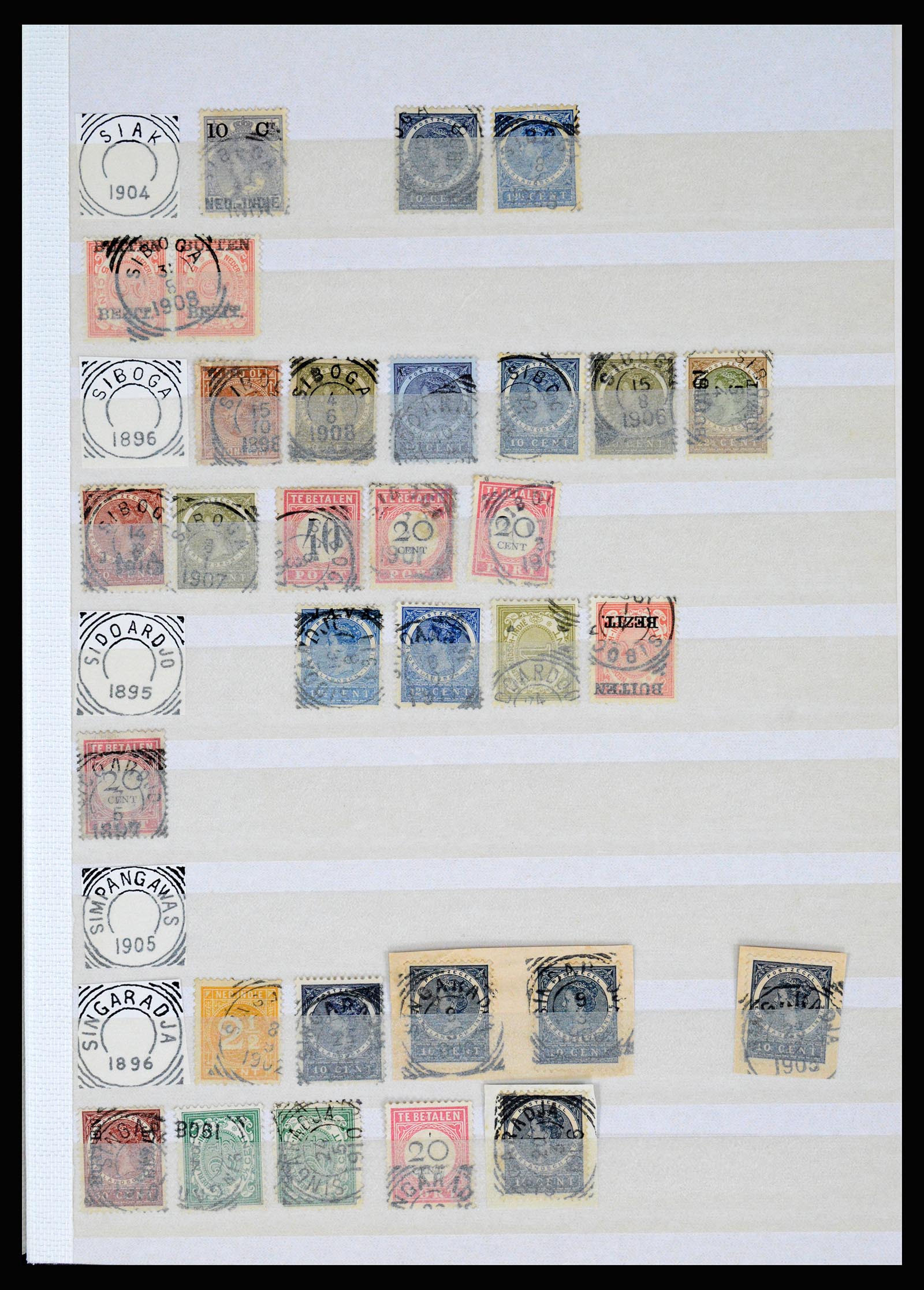 36839 090 - Stamp collection 36839 Dutch east Indies square cancels.
