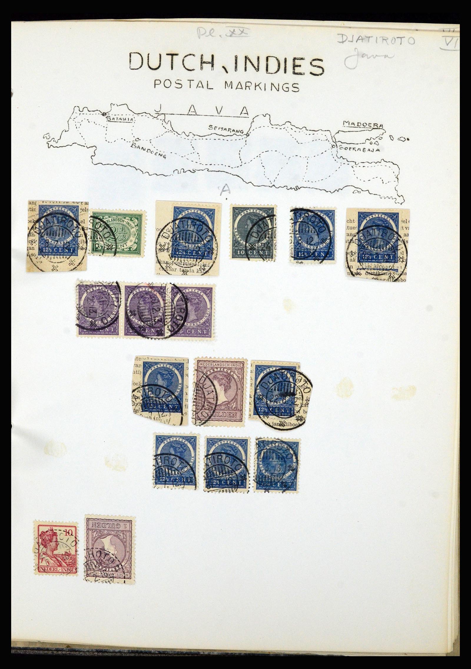 36841 030 - Stamp collection 36841 Dutch east Indies short bar cancels.